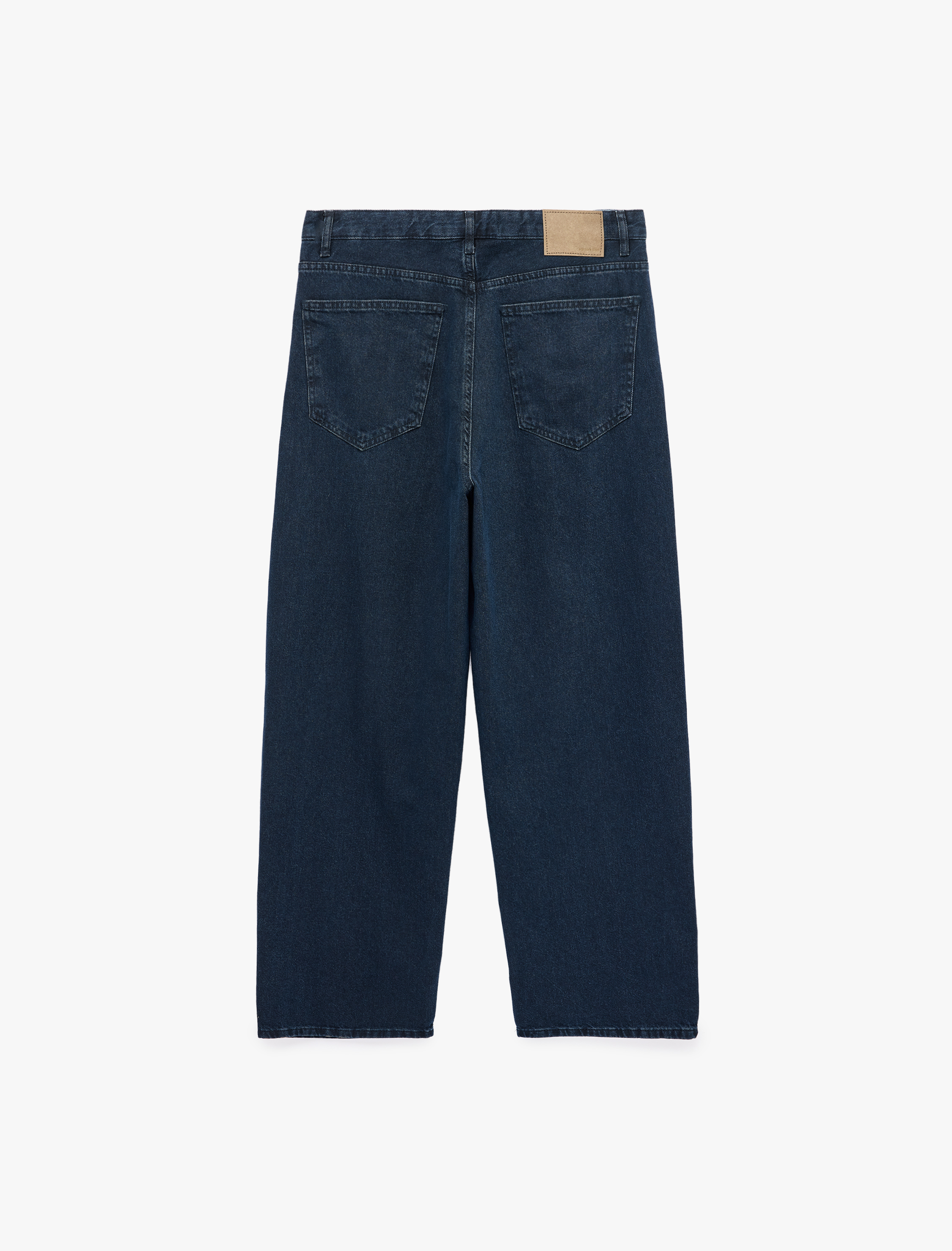   Rahat Kesim Pamuklu Cepli Super Baggy Jean Pantolon