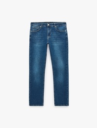 Normal Bel Cepli Pamuklu Straight Fit Jean Pantolon - Mark Jean