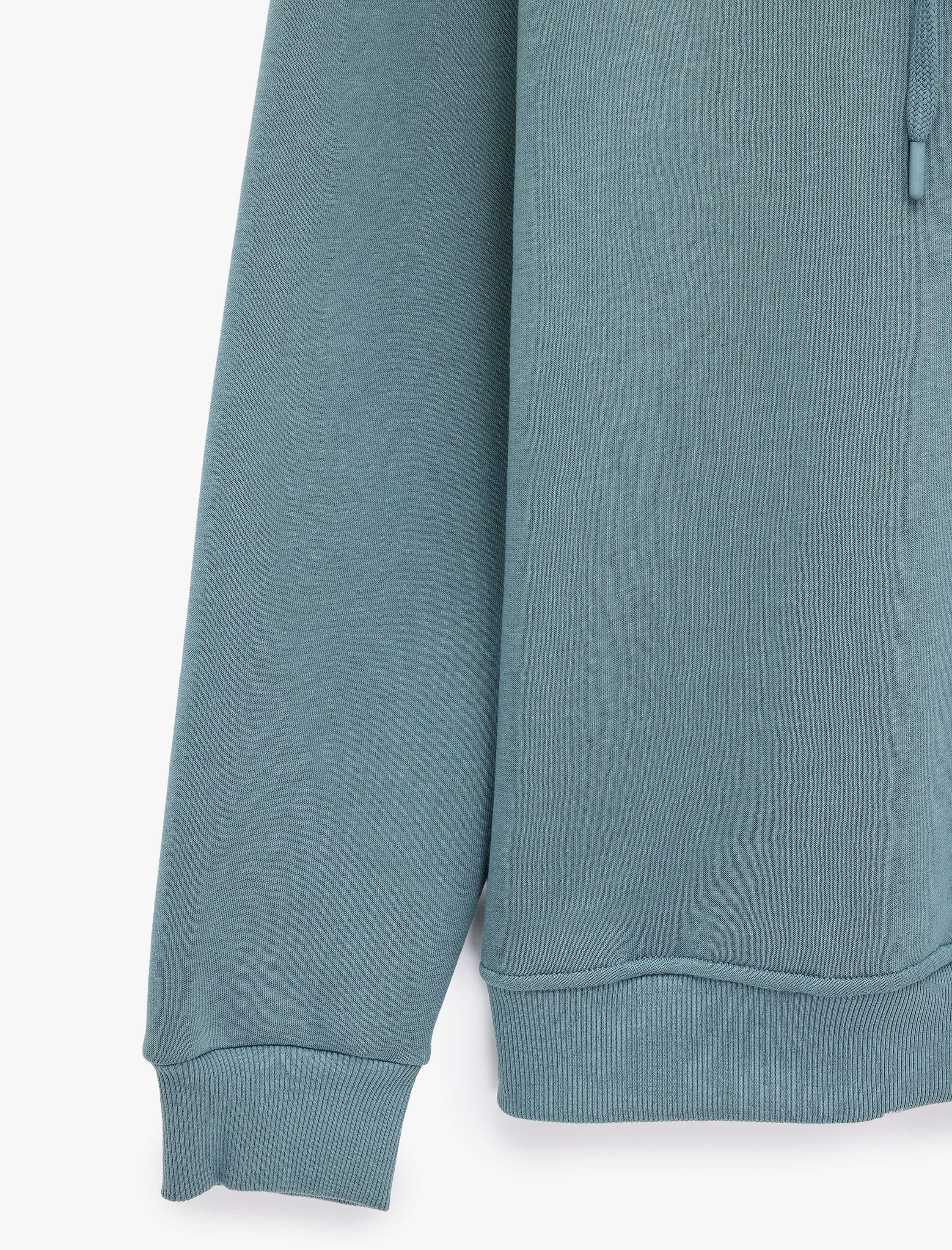   Şardonlu Uzun Kollu Basic Kapşonlu Sweatshirt