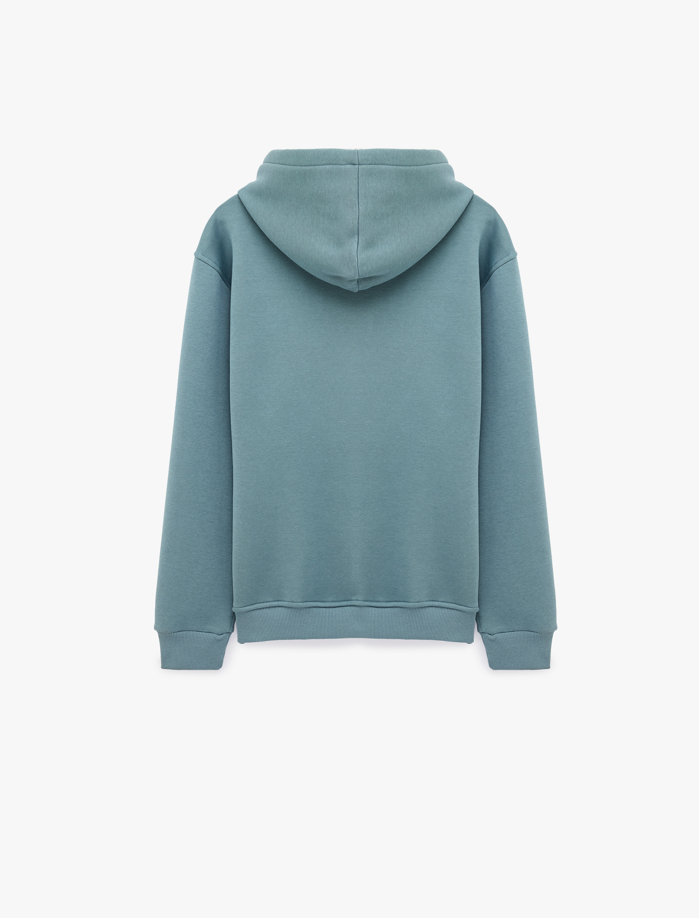   Şardonlu Uzun Kollu Basic Kapşonlu Sweatshirt