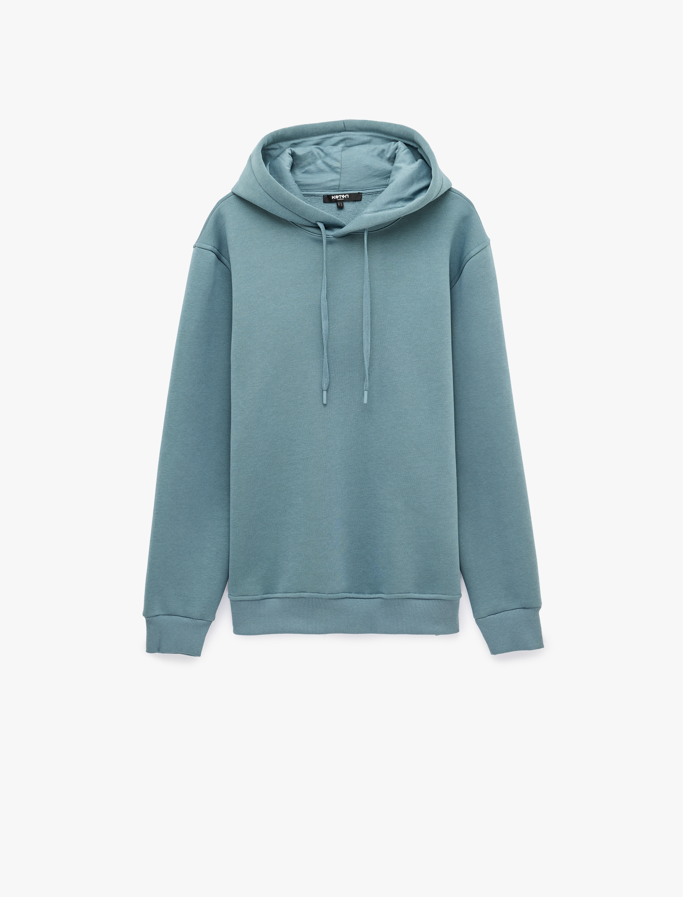   Şardonlu Uzun Kollu Basic Kapşonlu Sweatshirt
