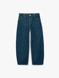 Barrel Denim Pantolon Cepli Pamuklu Bol Kesim
