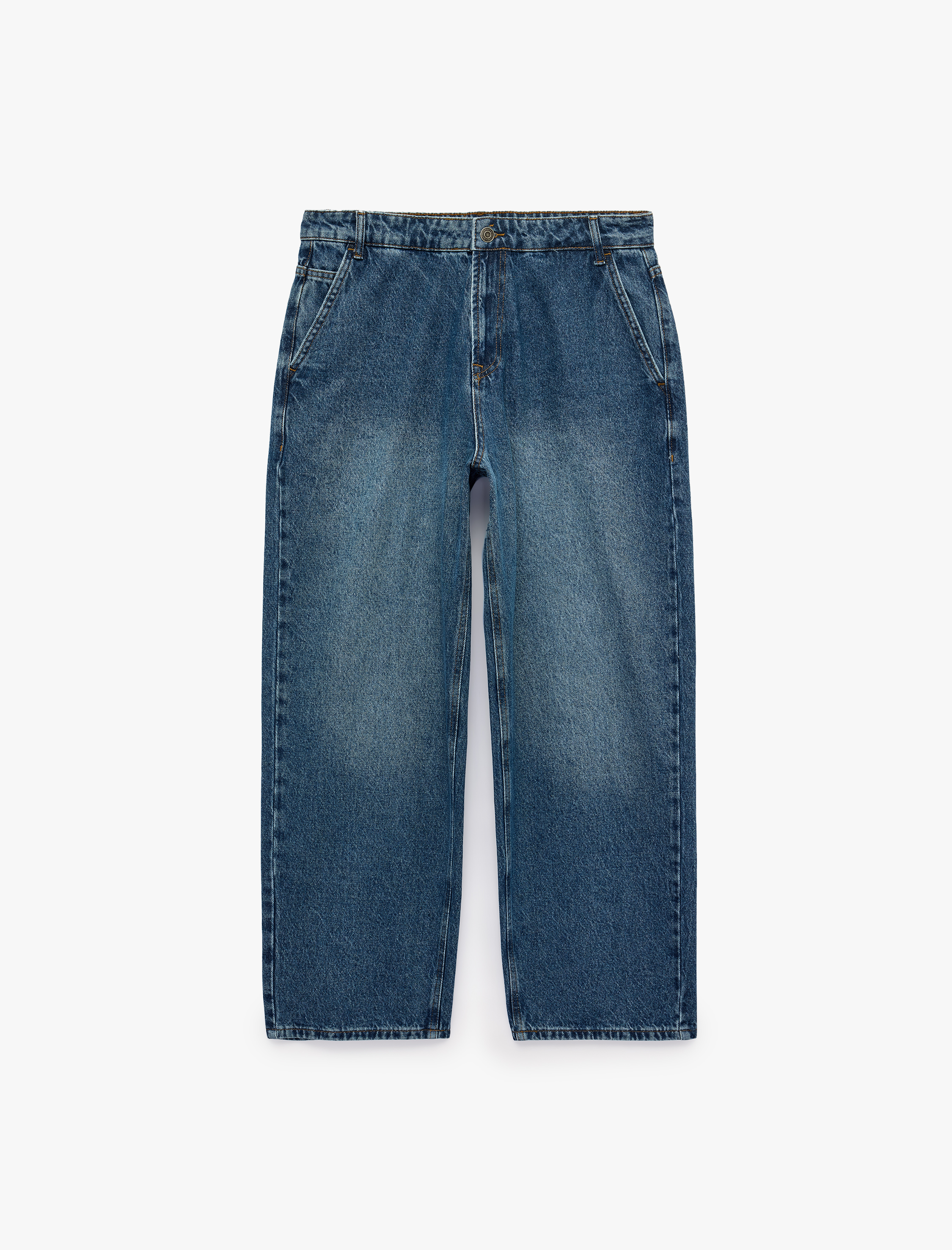   Regular Fit Normal Bel Pamuklu Skater Jean Pantolon