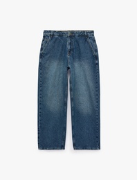 Regular Fit Normal Bel Pamuklu Skater Jean Pantolon