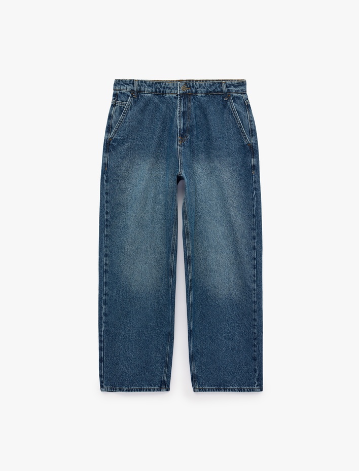  Regular Fit Normal Bel Pamuklu Skater Jean Pantolon