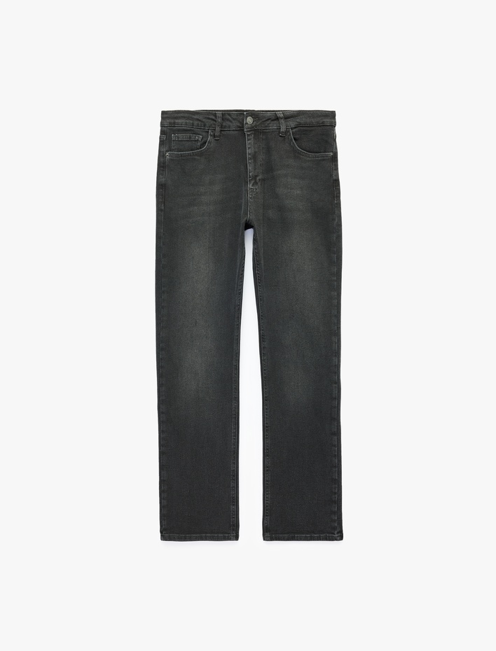  Normal Bel Cepli Pamuklu Straight Fit Jean Pantolon - Mark Jean