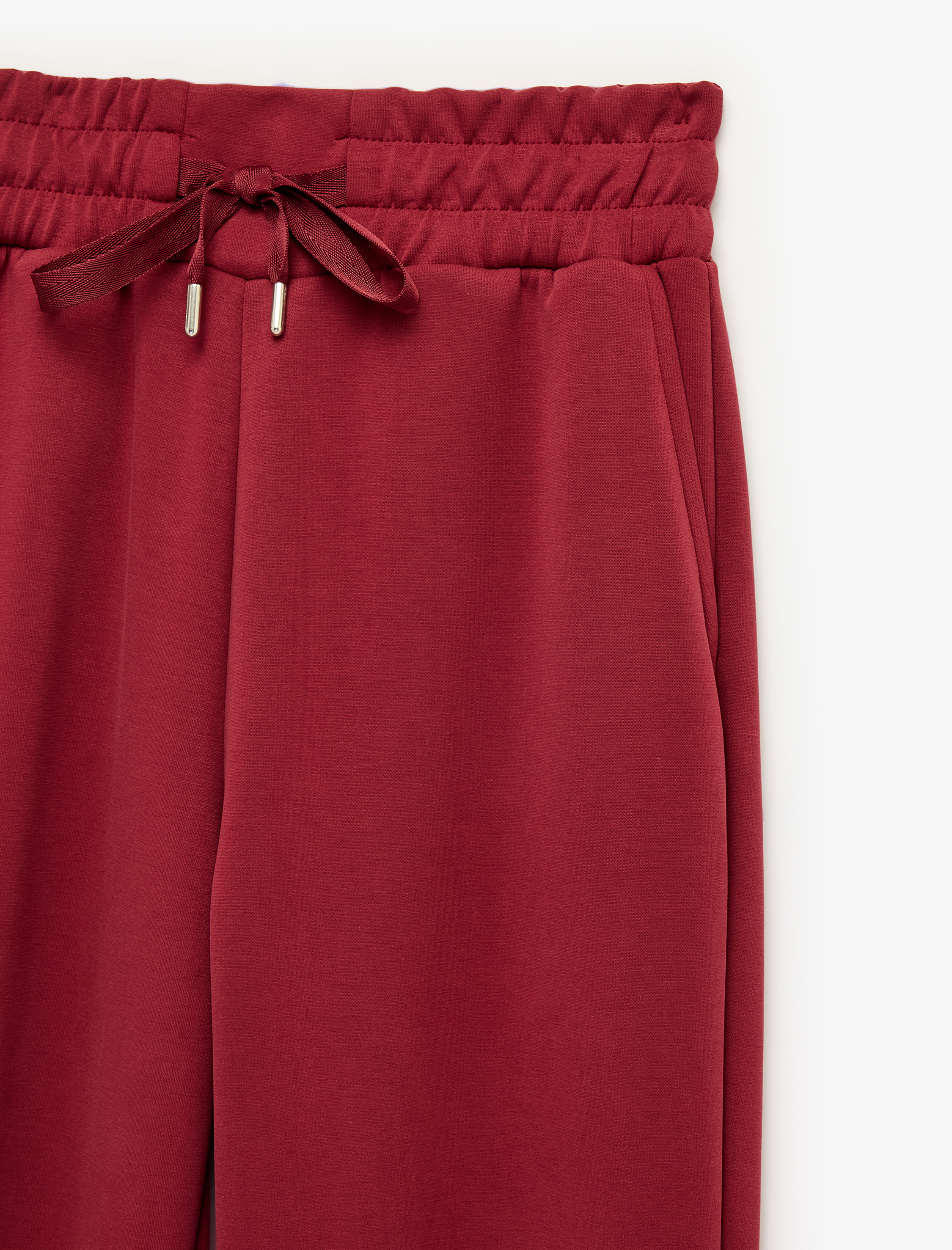   Yüksek Bel Bağcıklı Cepli Modal Kumaş Jogger Spor Eşofman Altı