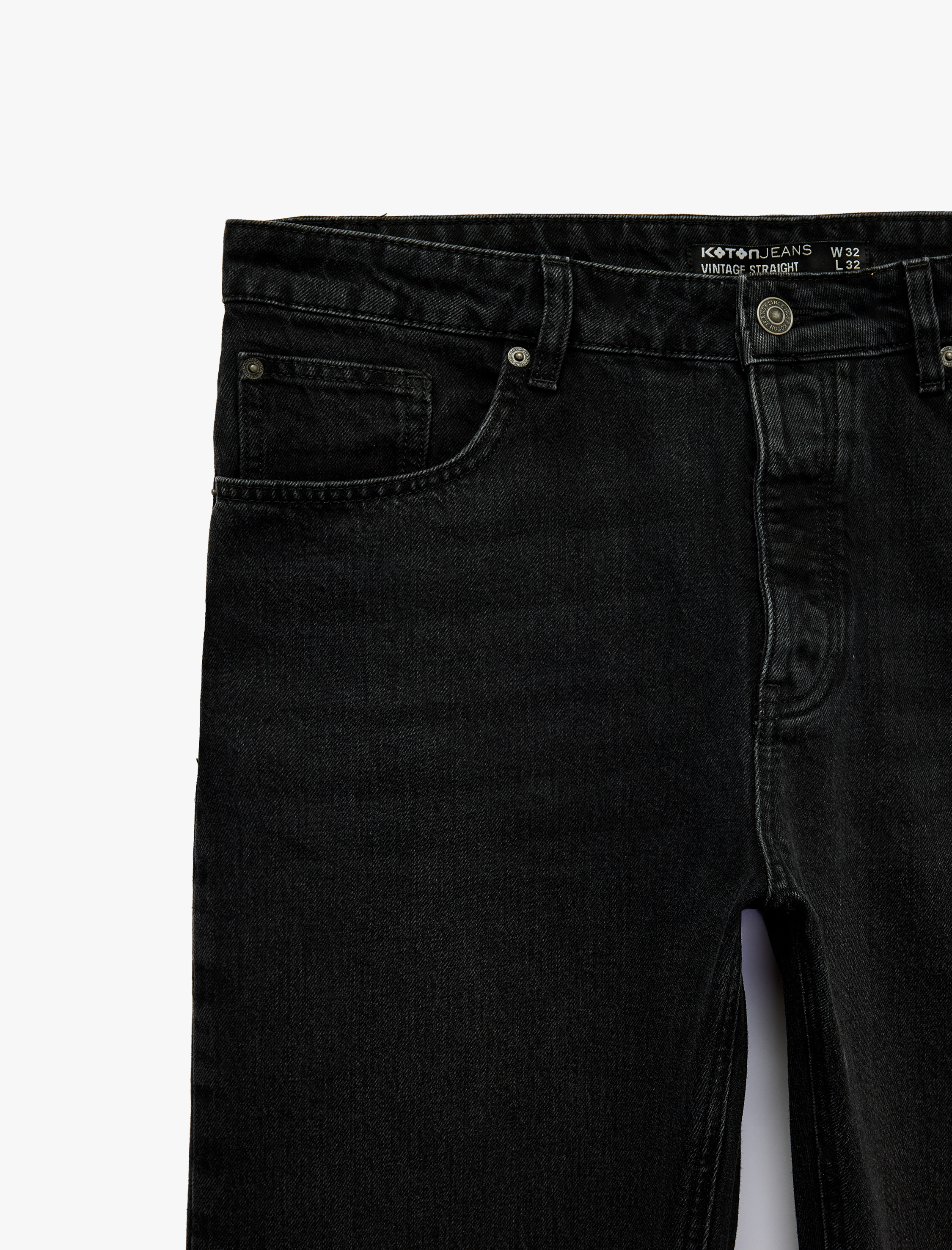   Cepli Normal Bel Pamuklu Vintage Straight Jean Pantolon