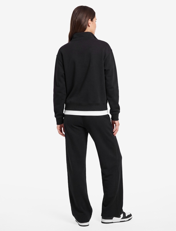  Modal Kumaş Regular Fit Uzun Kollu Dik Yaka Yarım Fermuarlı Sweatshirt