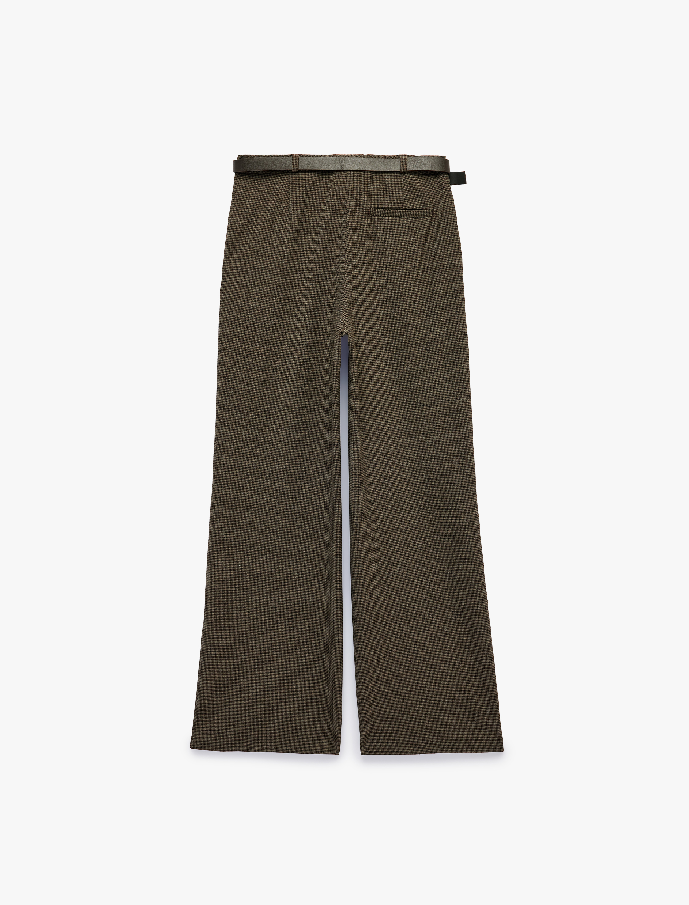   Cepli Straight Kesim Mikro Ekose Desenli Kemerli Pantolon