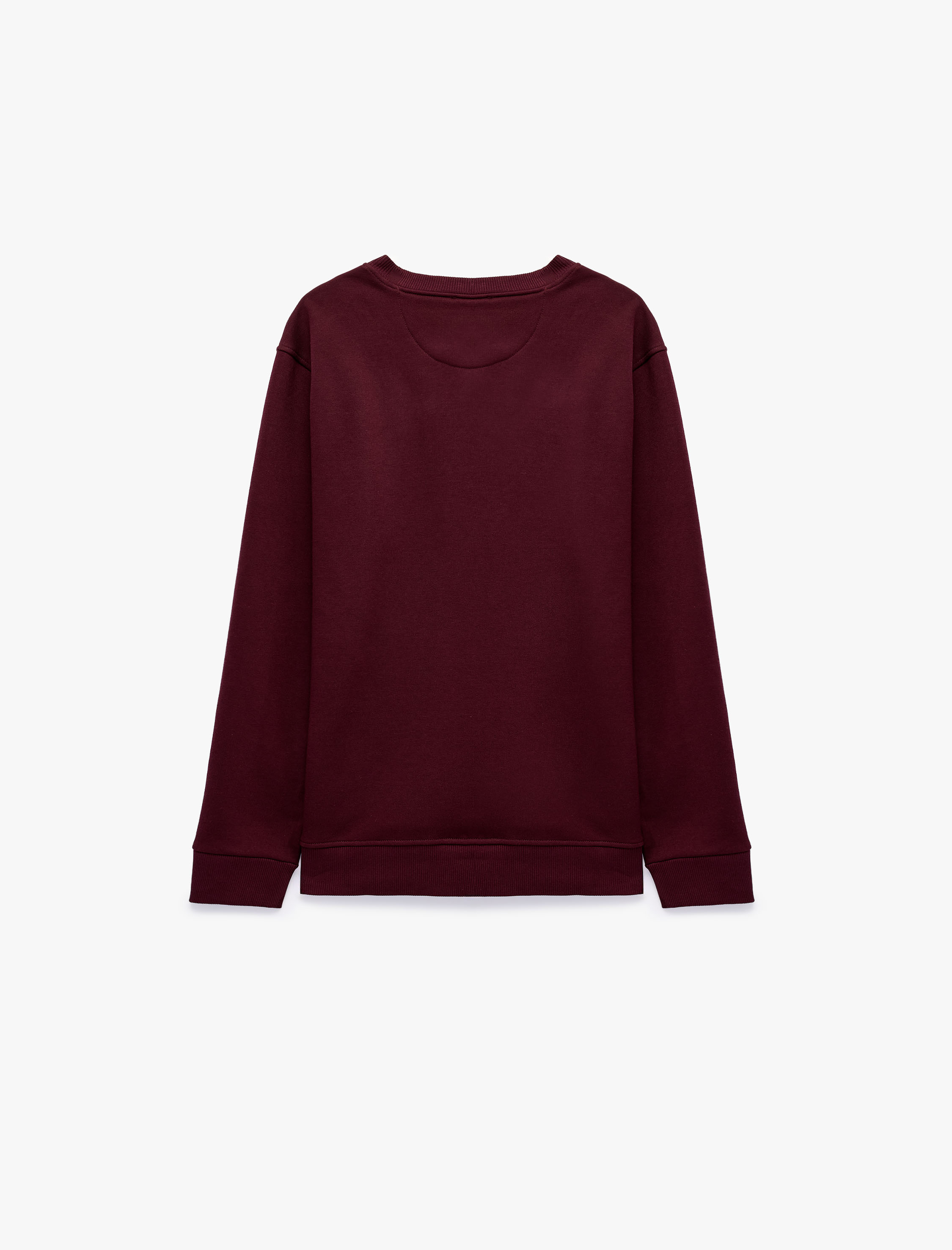   Uzun Kollu Şardonlu Bisiklet Yaka Baskılı Sweatshirt