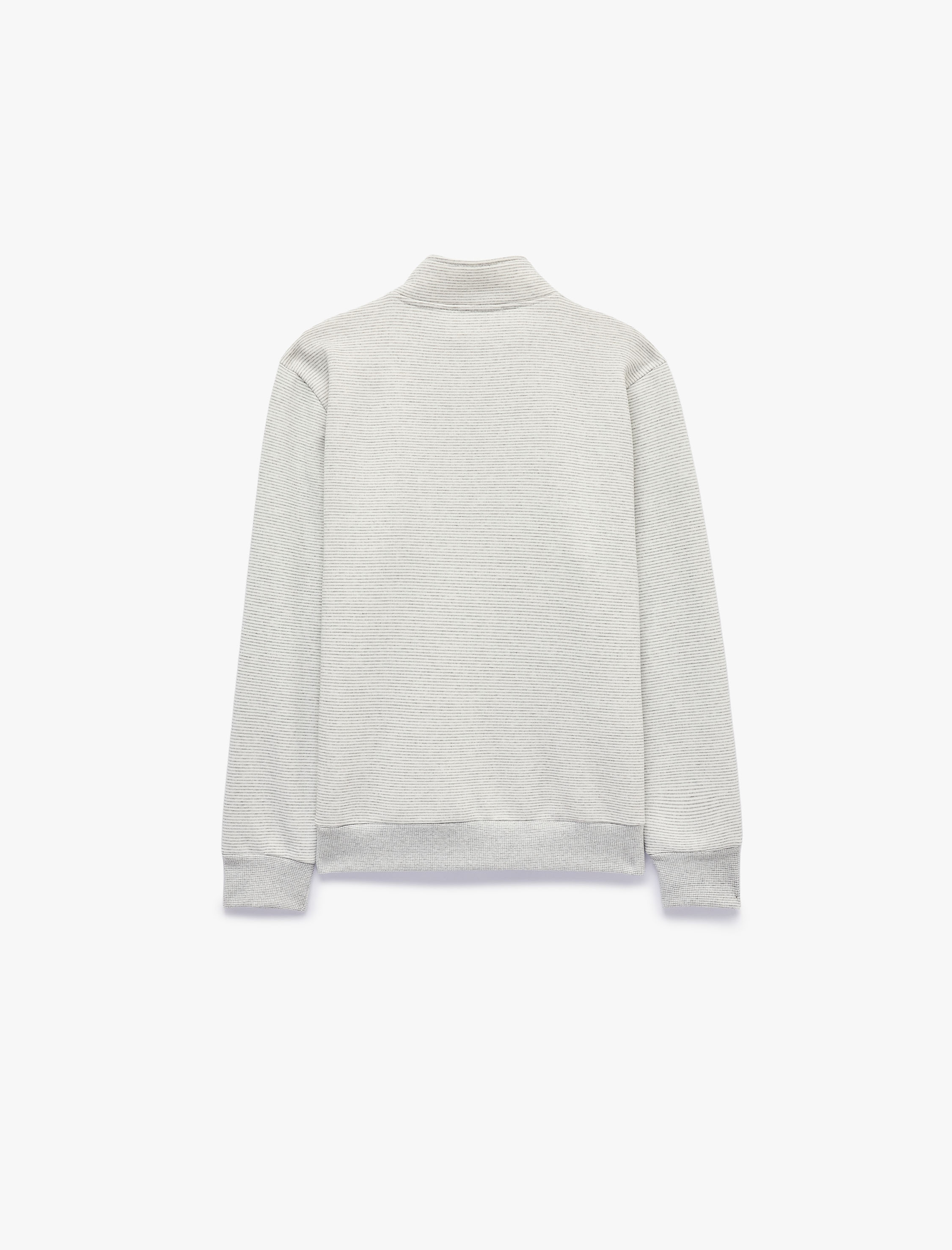   Şardonlu Uzun Kollu Dokulu Yarım Fermuarlı Sweatshirt