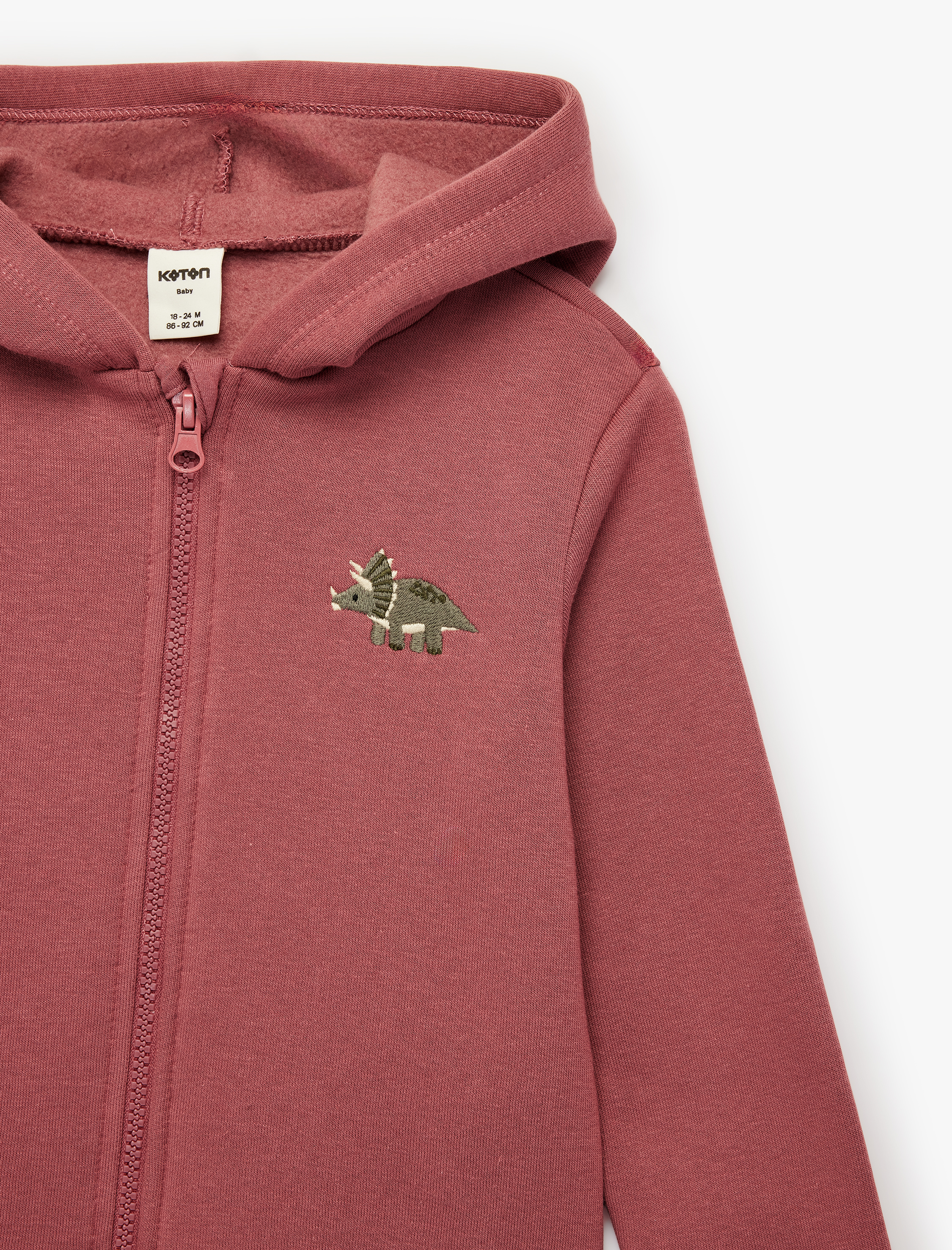 Erkek Bebek Uzun Kollu Baskılı Cepli Şardonlu Fermuarlı Kapşonlu Sweatshirt