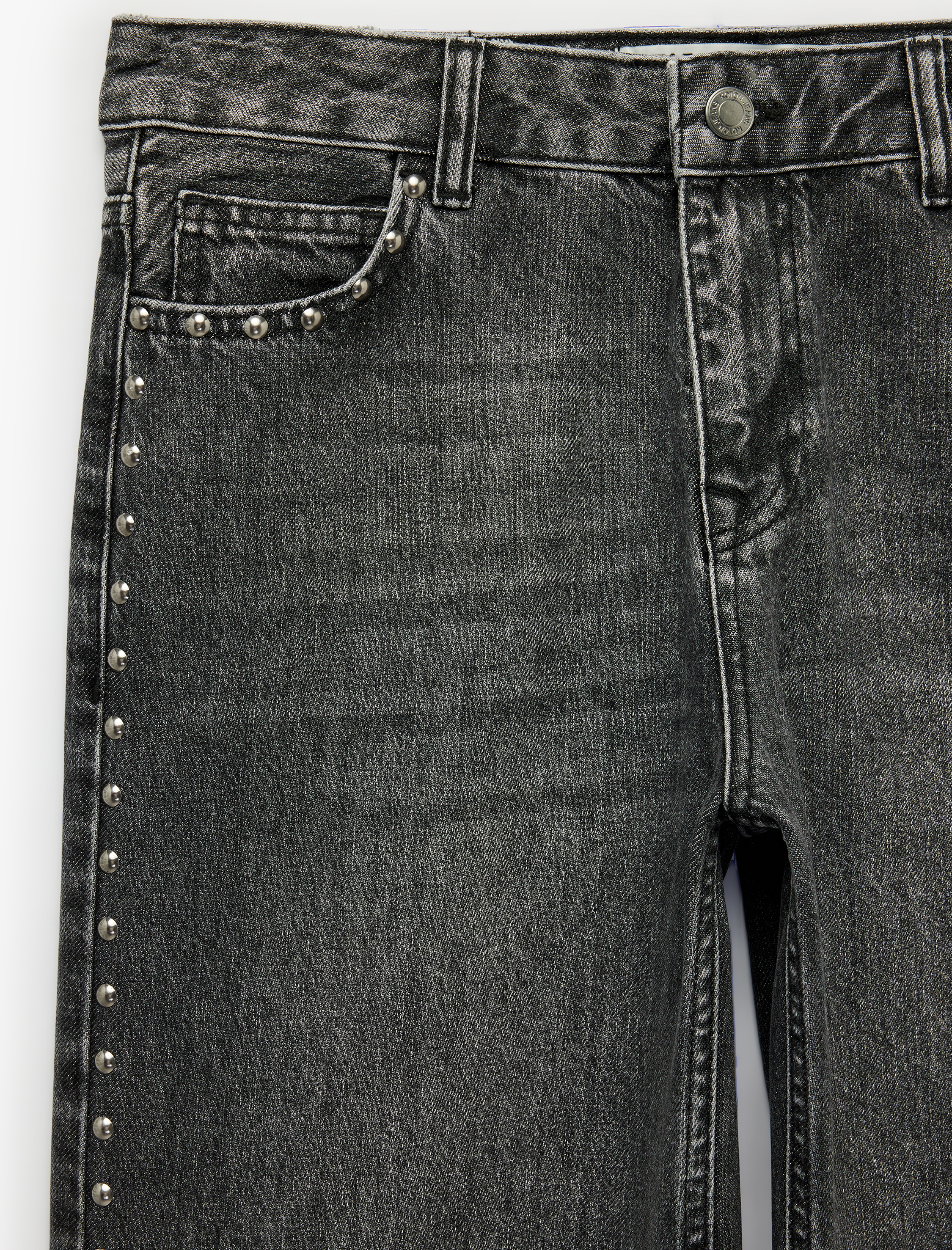   Troklu Normal Bel Pamuklu Düz Kesim Düz Paça Denim Pantolon - Slim Straight Jeans