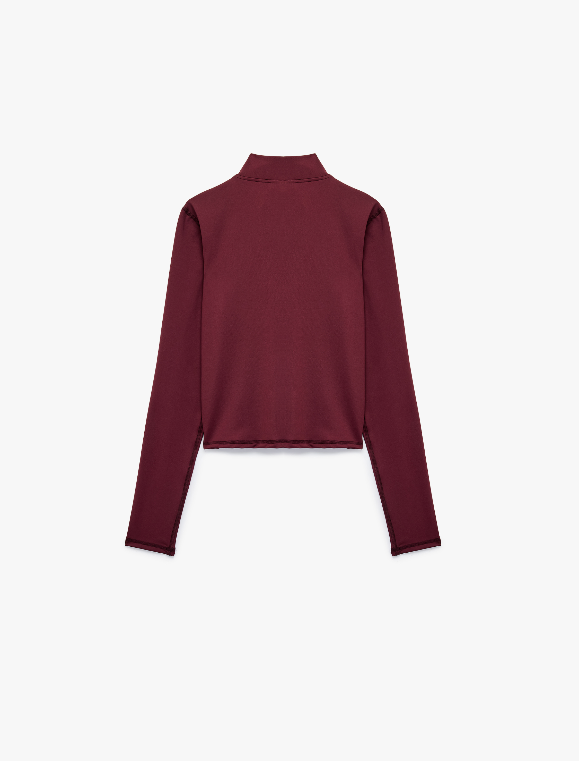   Slim Fit Baskılı Fermuarlı Dik Yaka Uzun Kollu Spor Sweatshirt