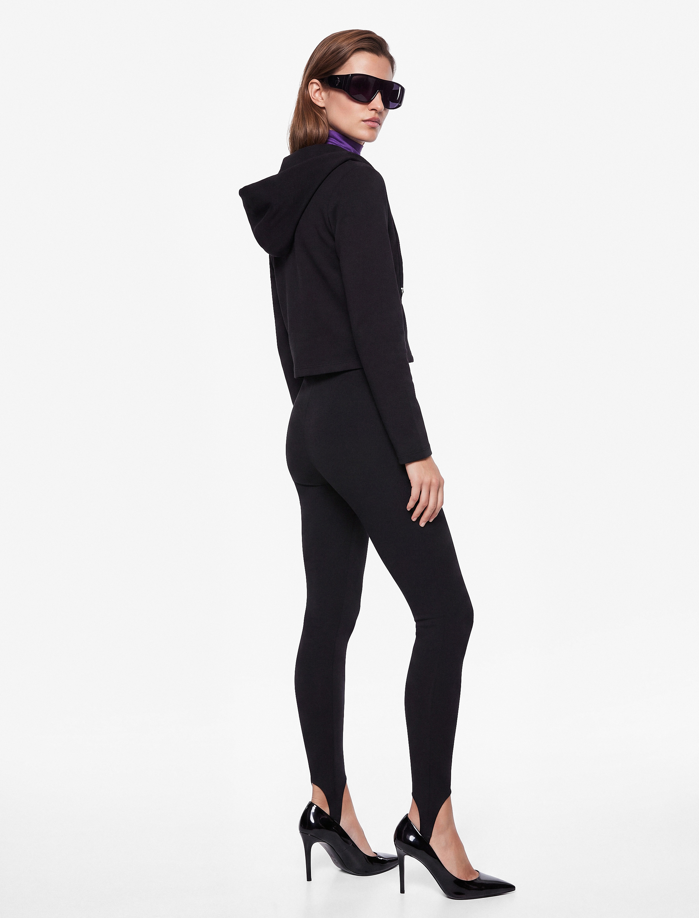   Slim Fit Uzun Kollu Kapüşonlu Fermuarlı Modal Boxy Sweatshirt