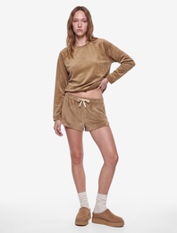 Rahat Kesim Beli Bağcıklı Cepli Mini Şort Pijama Altı