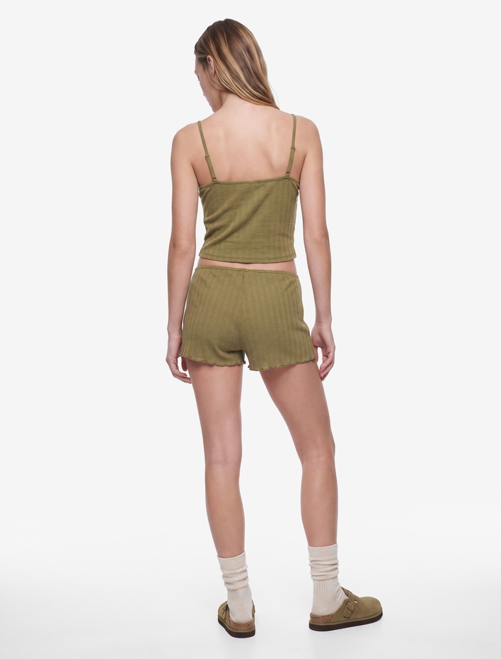  Rahat Kalıp Pointelle Kumaş Şort Pijama Altı