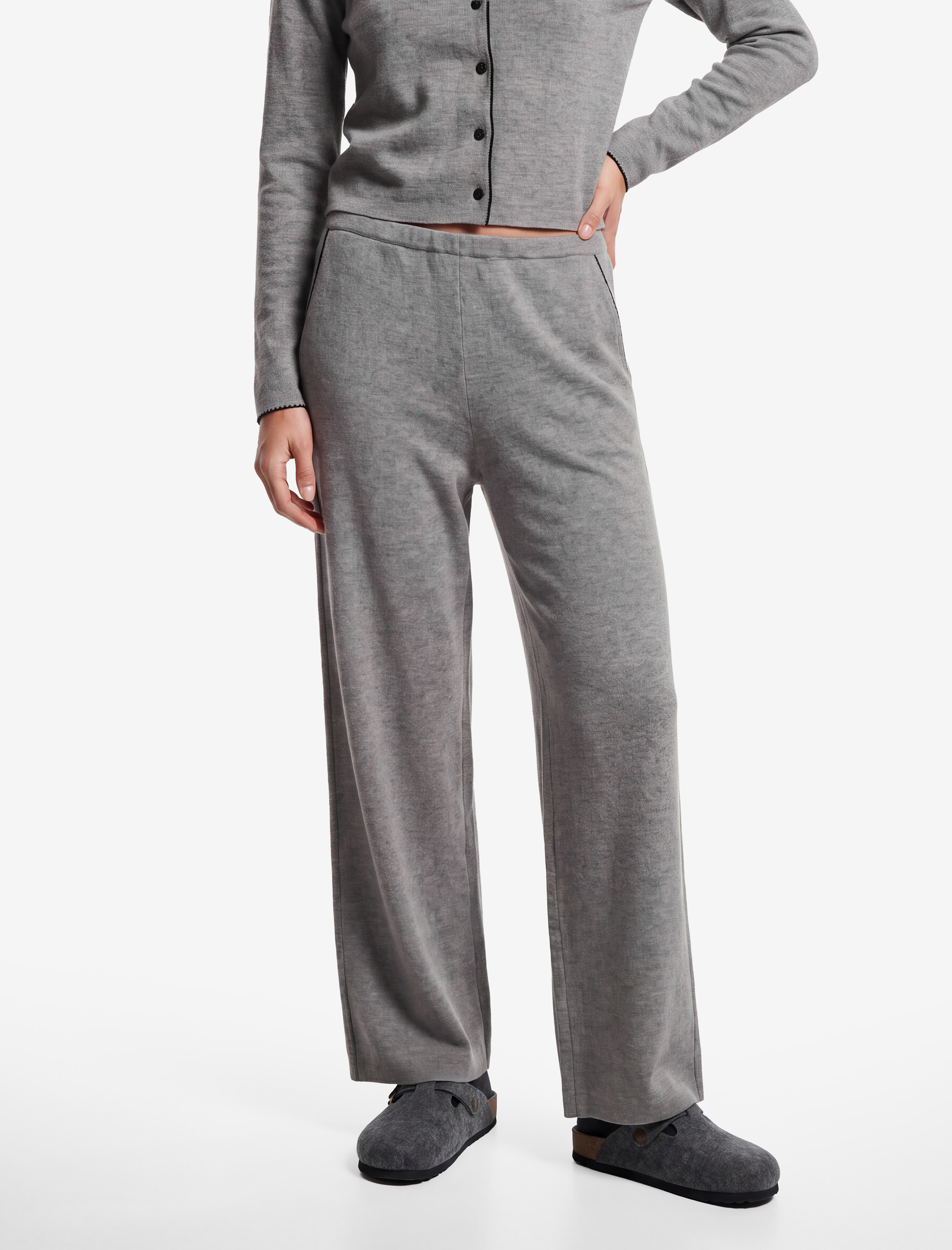   Rahat Kesim Cepli Triko Pijama Altı