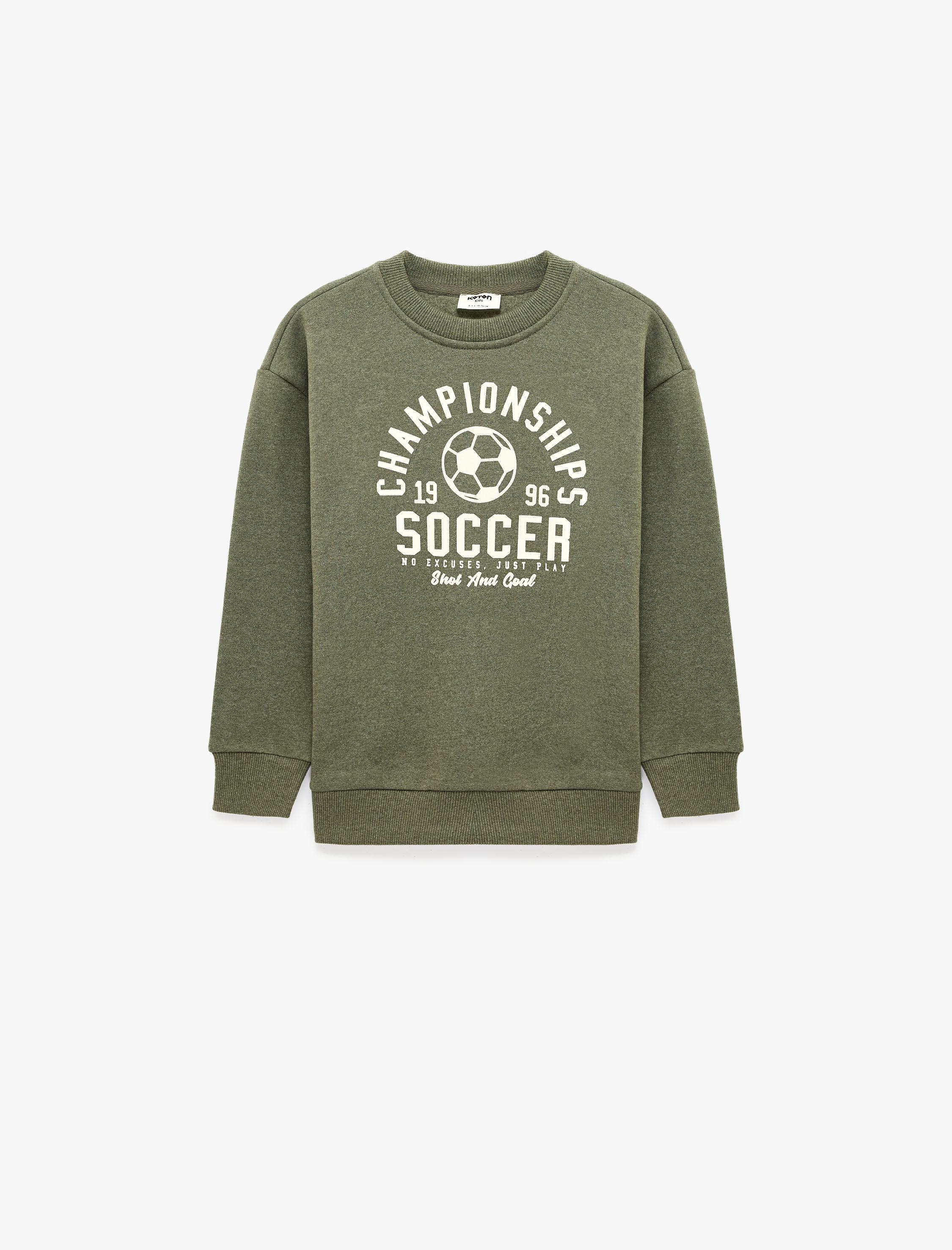  Erkek Çocuk Baskılı Üç İplik Şardonlu Bisiklet Yaka Uzun Kollu Sweatshirt