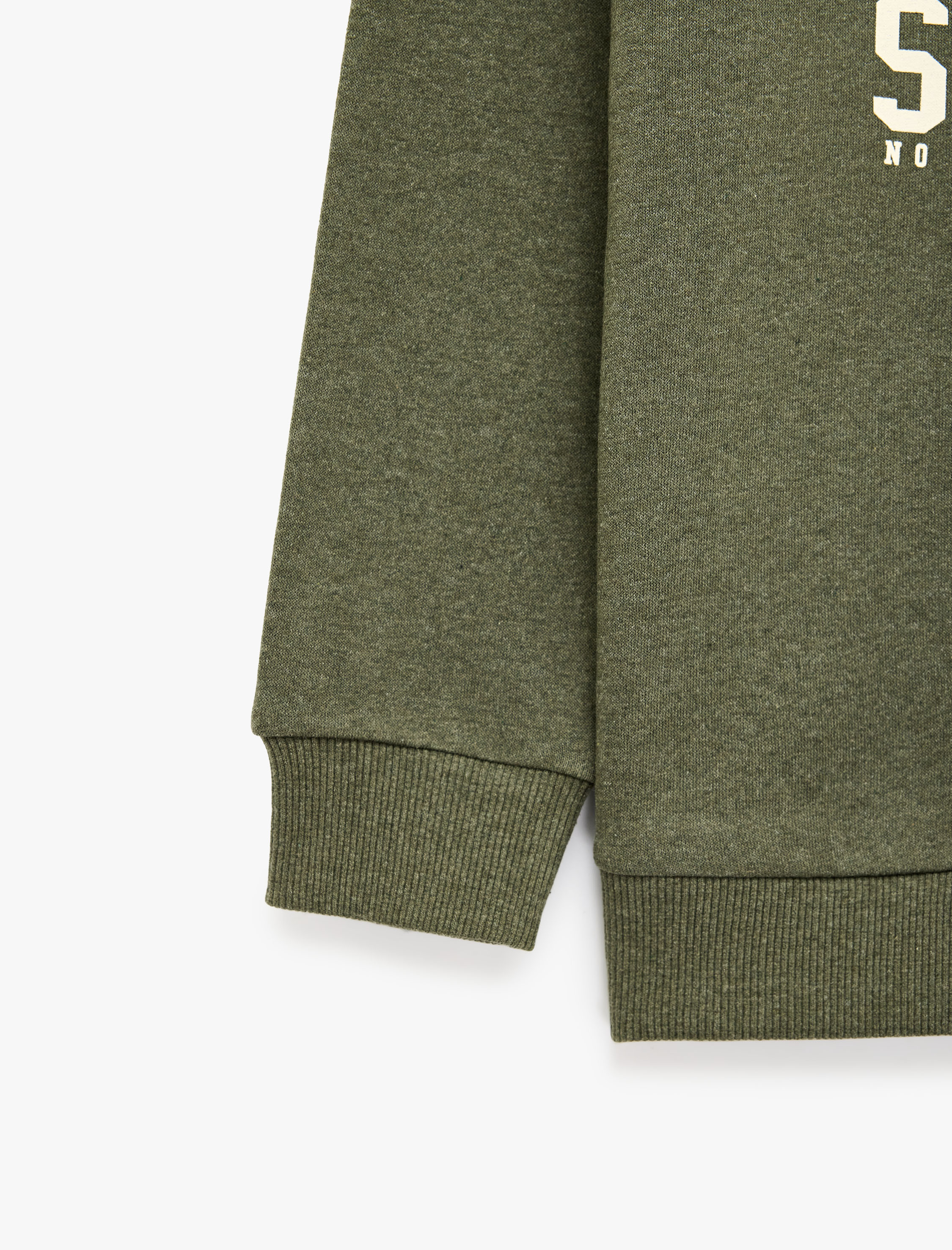  Erkek Çocuk Baskılı Üç İplik Şardonlu Bisiklet Yaka Uzun Kollu Sweatshirt