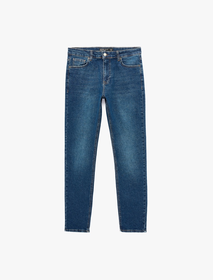  Normal Bel Pamuklu 5 Cepli Slim Fit Jean Pantolon - Brad Jean