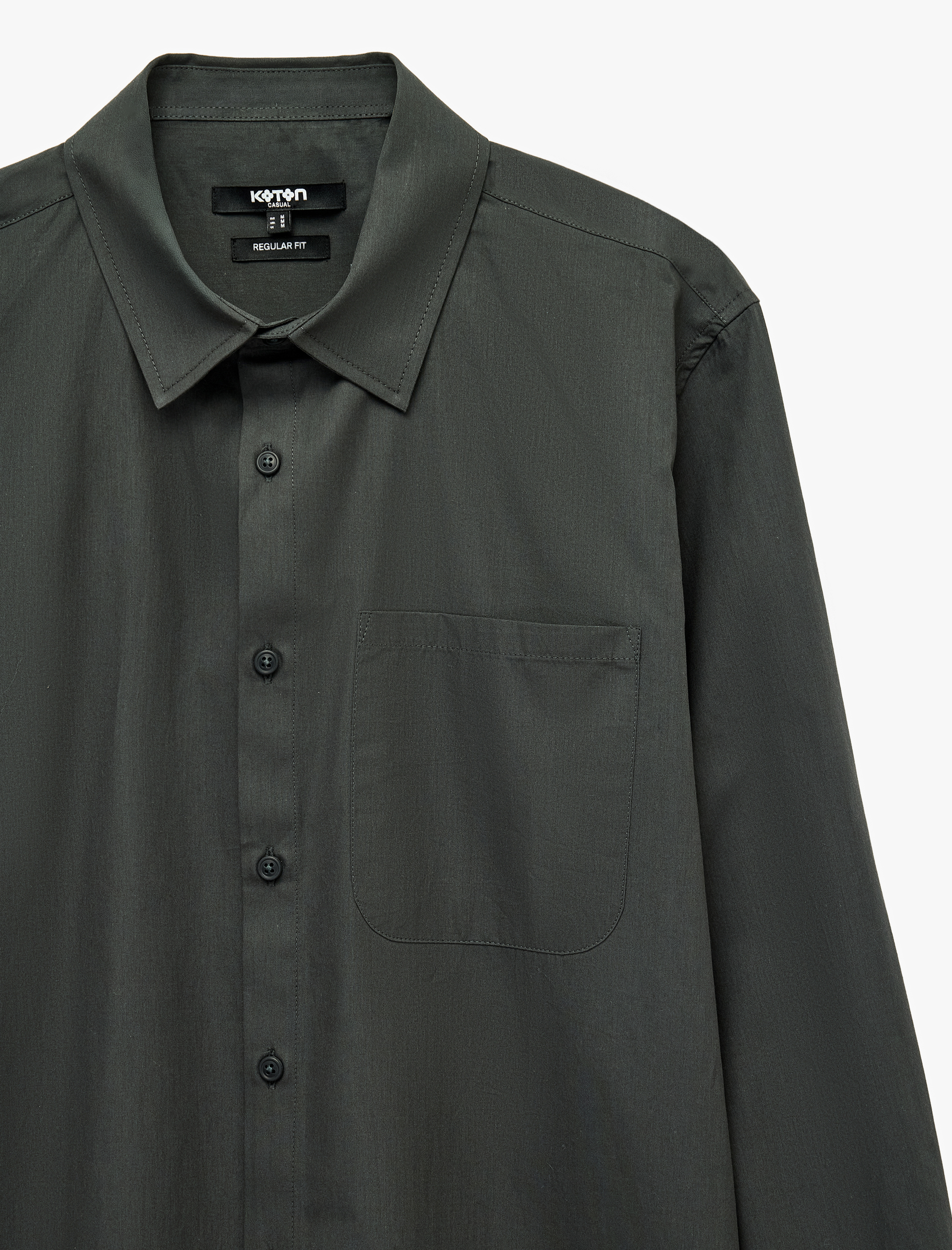   Pamuklu Regular Fit Cepli Klasik Yaka Uzun Kollu Poplin Gömlek
