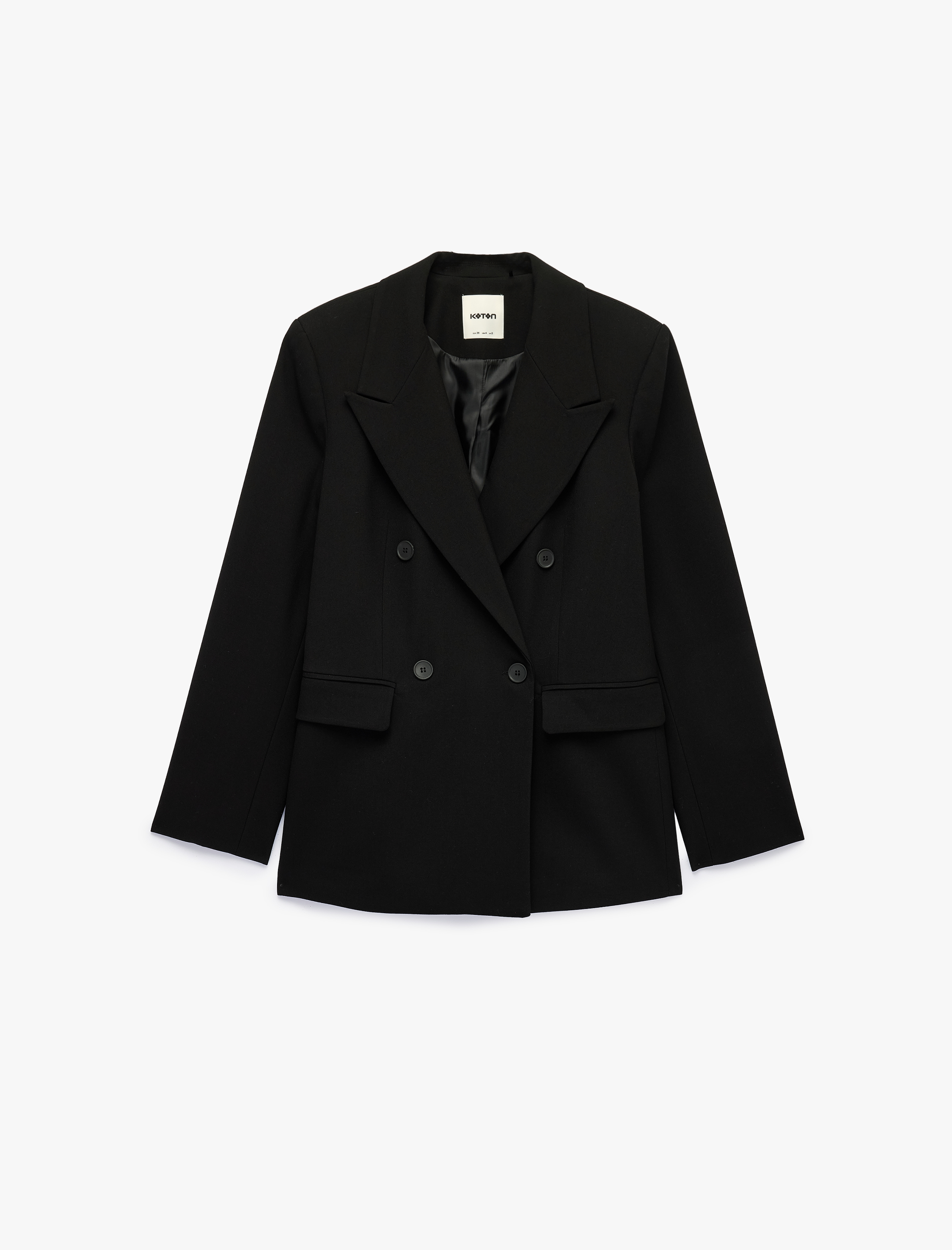   Slim Kesim Cepli Uzun Kollu Klasik Yaka Kruvaze Blazer Ceket