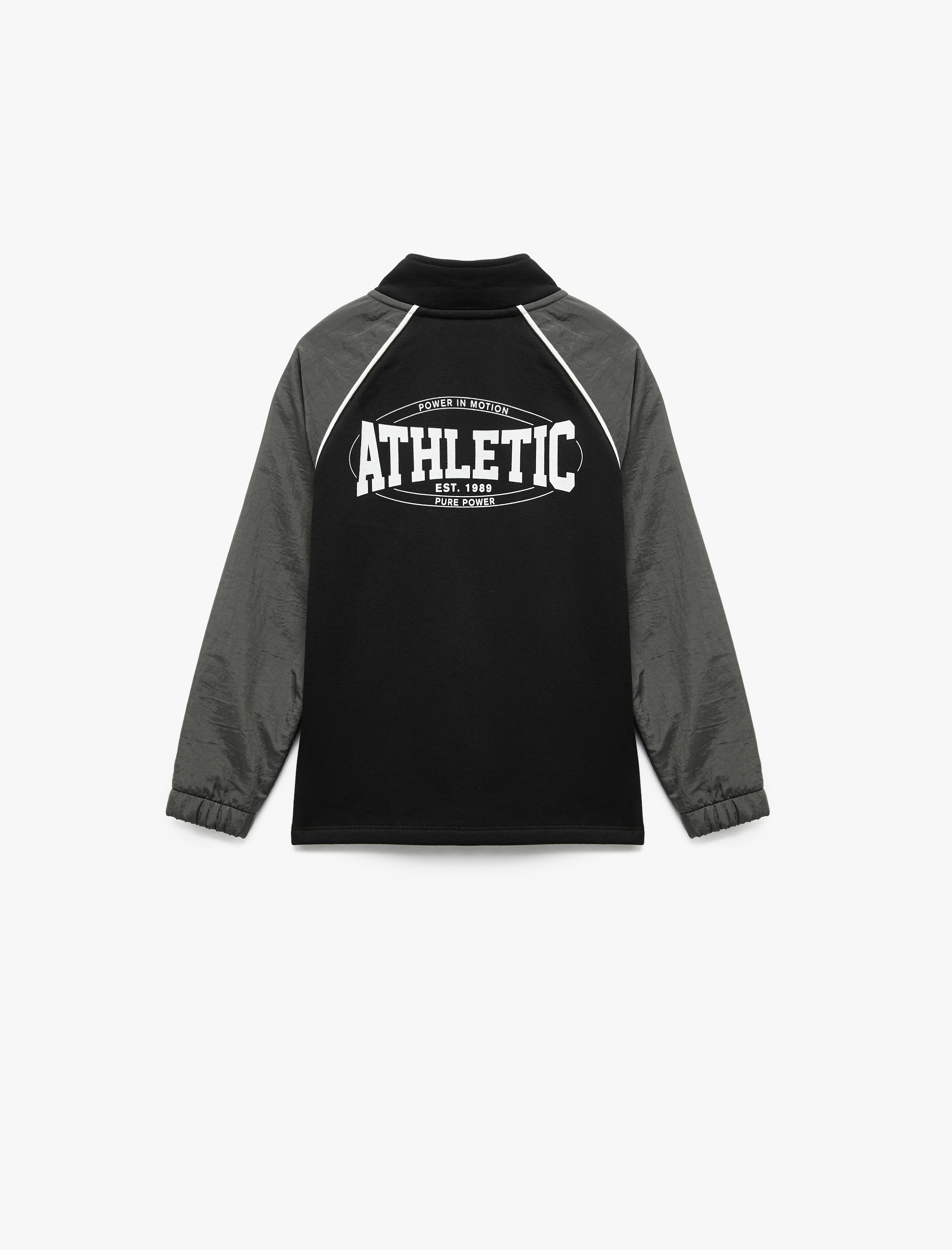  Erkek Çocuk Pamuklu Cep Detaylı Uzun Kollu Şardonlu Dik Yaka Fermuarlı Sweatshirt