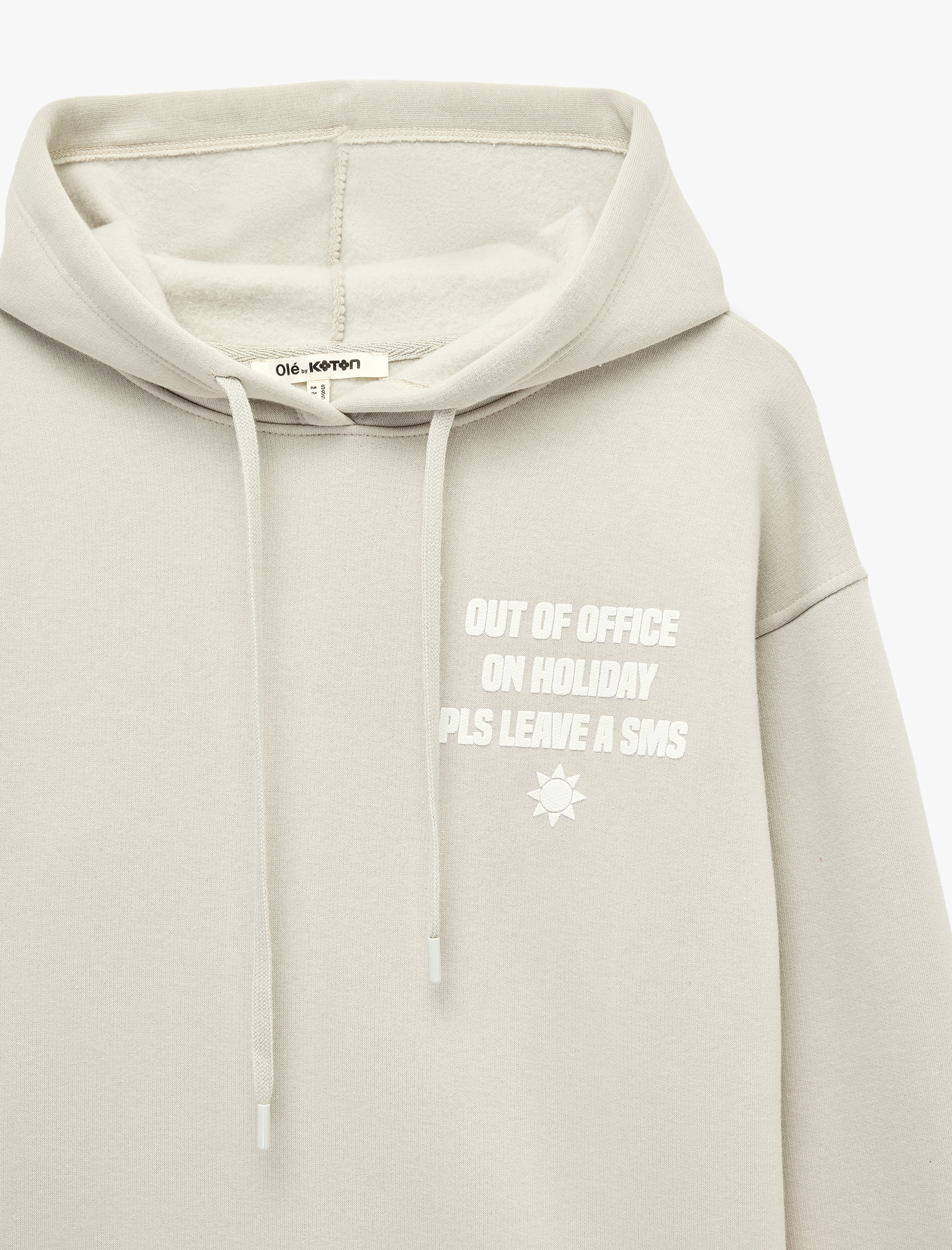   Rahat Kalıp Şardonlu Kapüşonlu Uzun Kollu Arkası Baskılı Sweatshirt