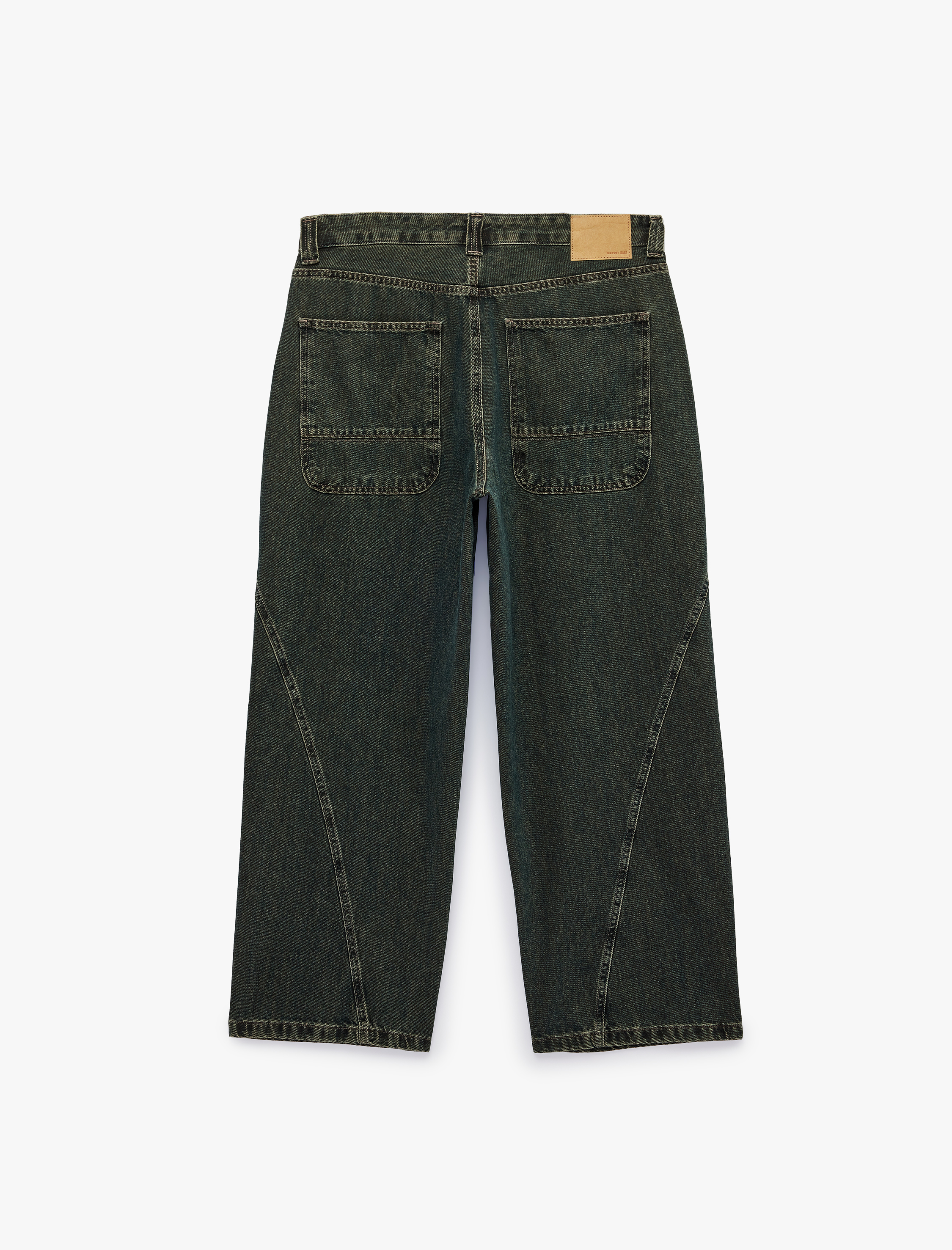   Oversize Pamuklu Cepli Dikiş Detaylı Skater Jean Pantolon