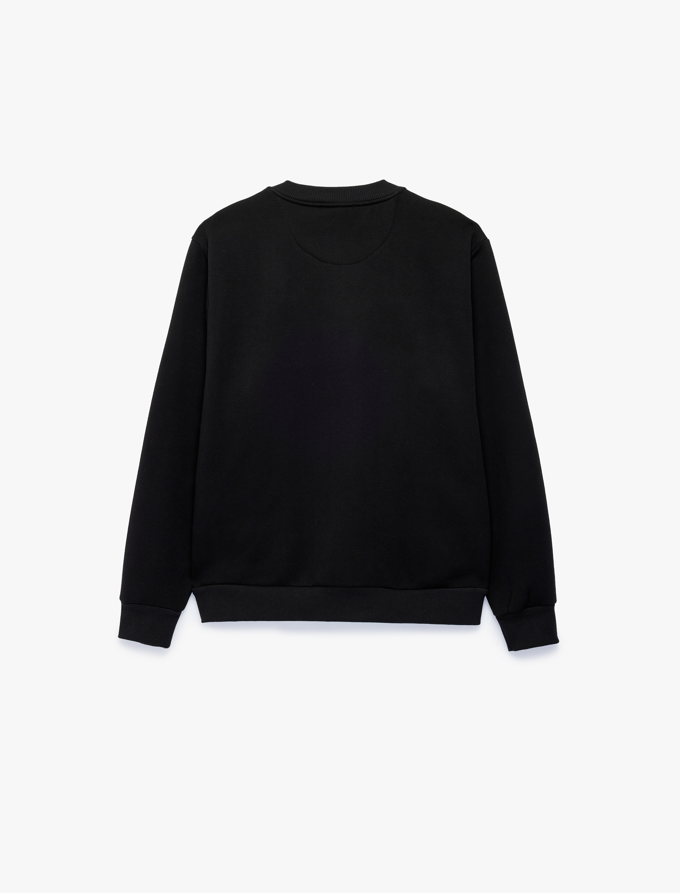   Uzun Kollu Süslü Kapamalı Üç İplik Şardonlu Bisiklet Yaka Sweatshirt