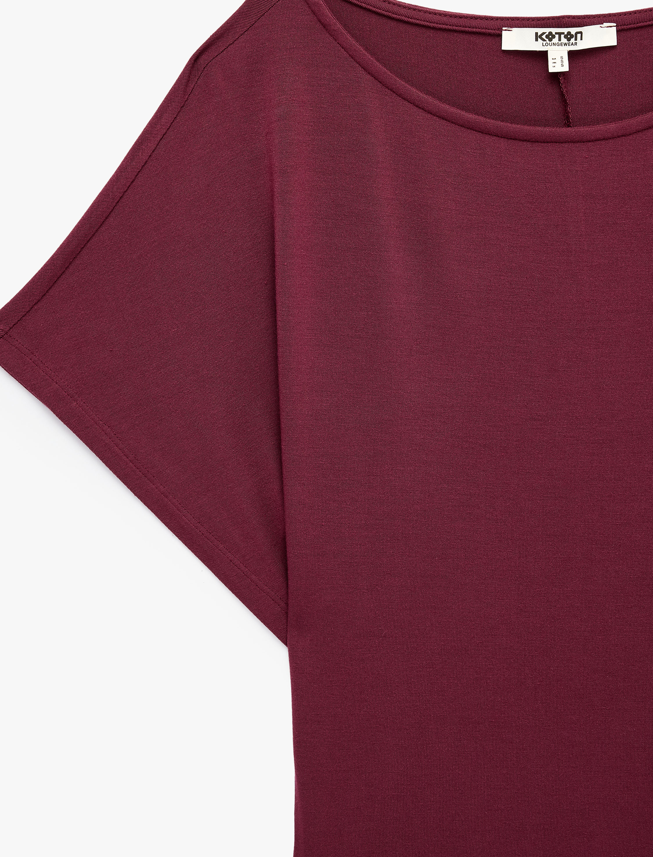   Rahat Kesim Kayık Yaka Yarasa Kol Modal Pijama Üstü