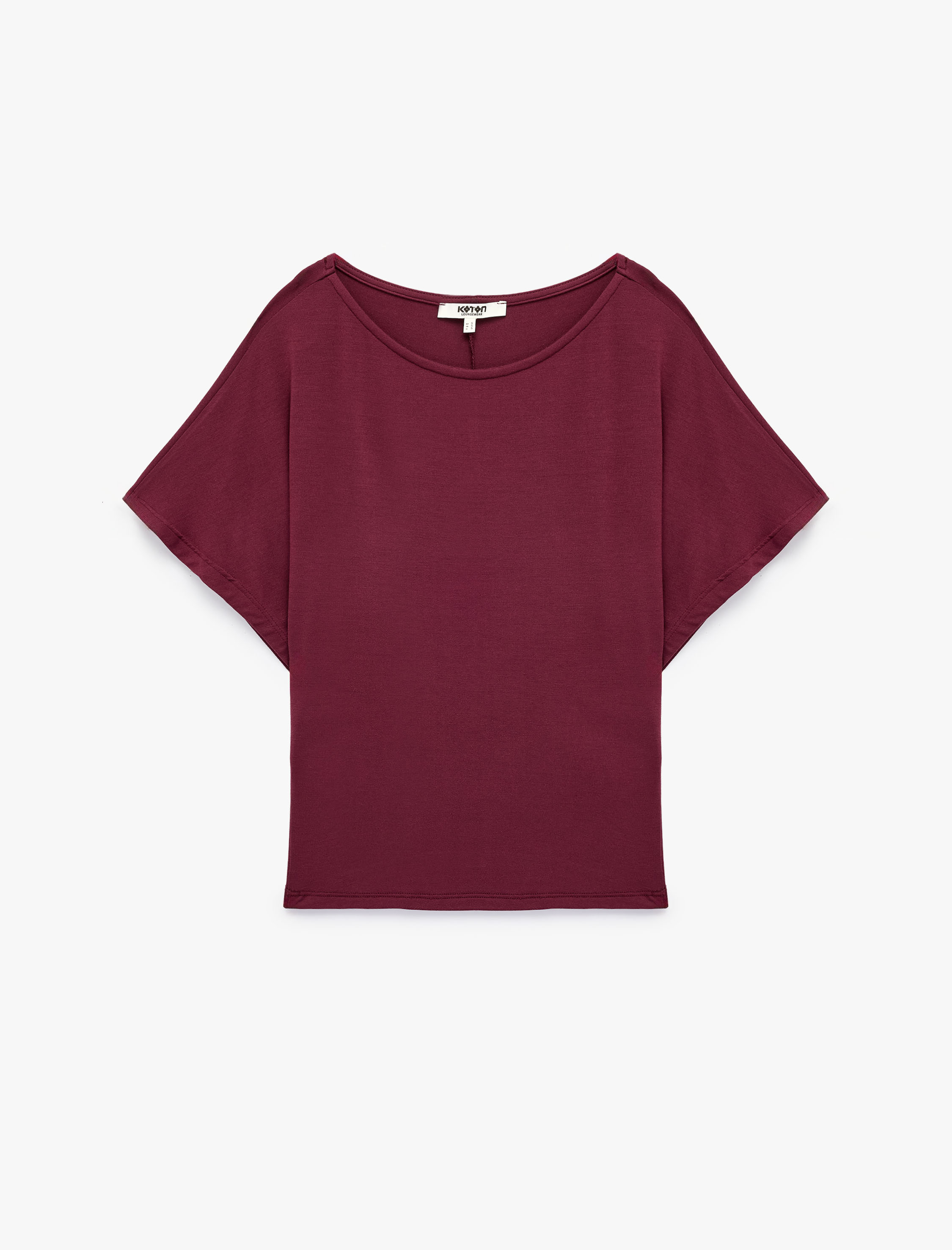   Rahat Kesim Kayık Yaka Yarasa Kol Modal Pijama Üstü