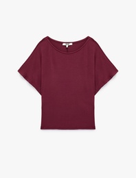 Rahat Kesim Kayık Yaka Yarasa Kol Modal Pijama Üstü