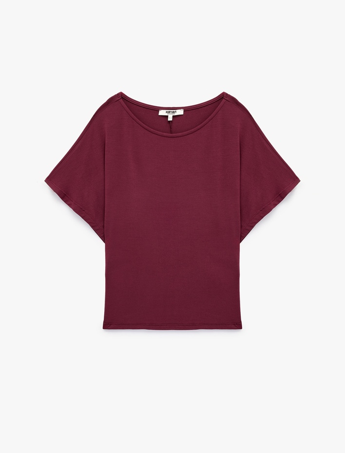  Rahat Kesim Kayık Yaka Yarasa Kol Modal Pijama Üstü