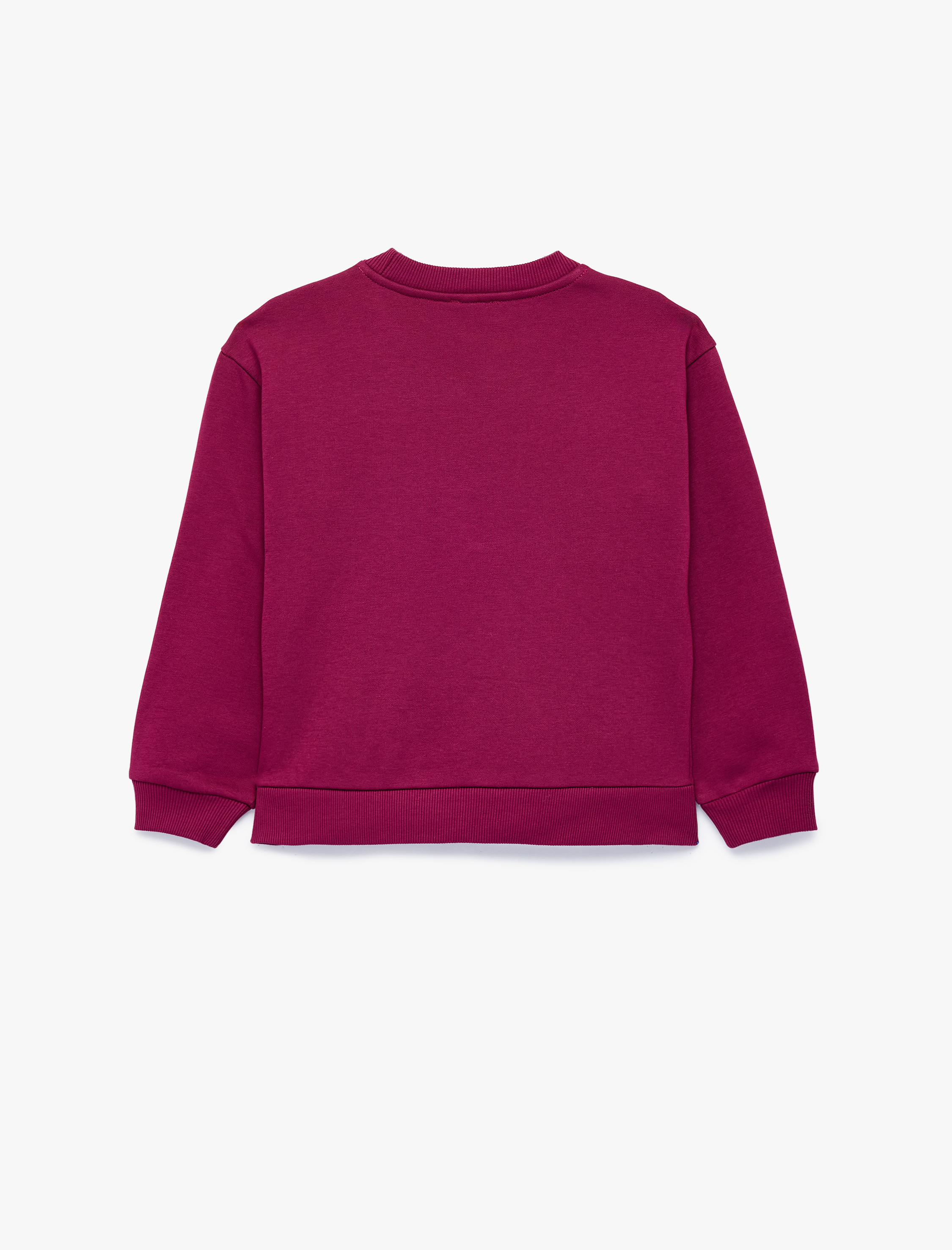  Kız Çocuk Baskılı Uzun Kollu Bisiklet Yaka Şardonlu Sweatshirt
