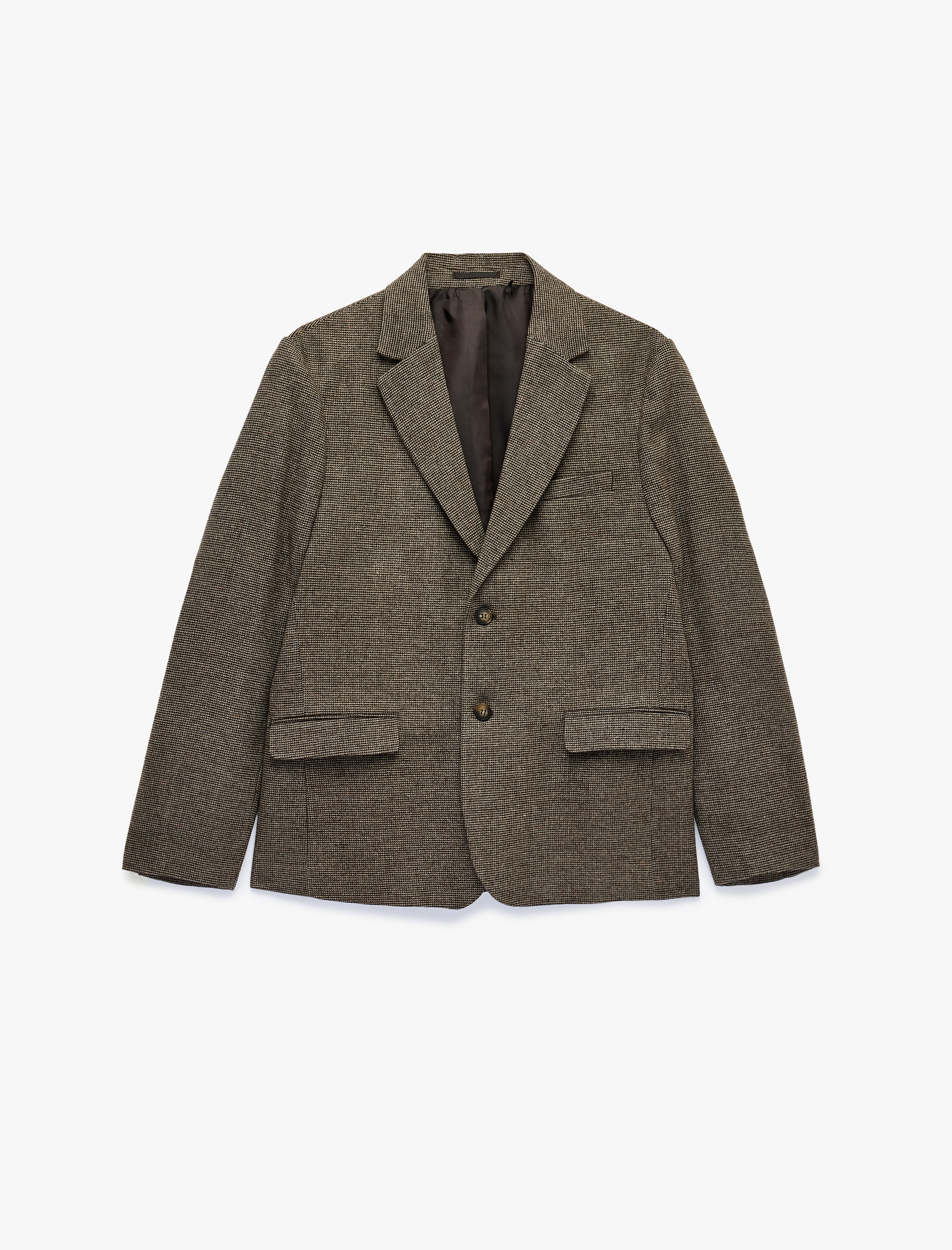   Regular Fit Uzun Kollu Kapaklı Cepli Düğmeli Mono Yaka Blazer Ceket
