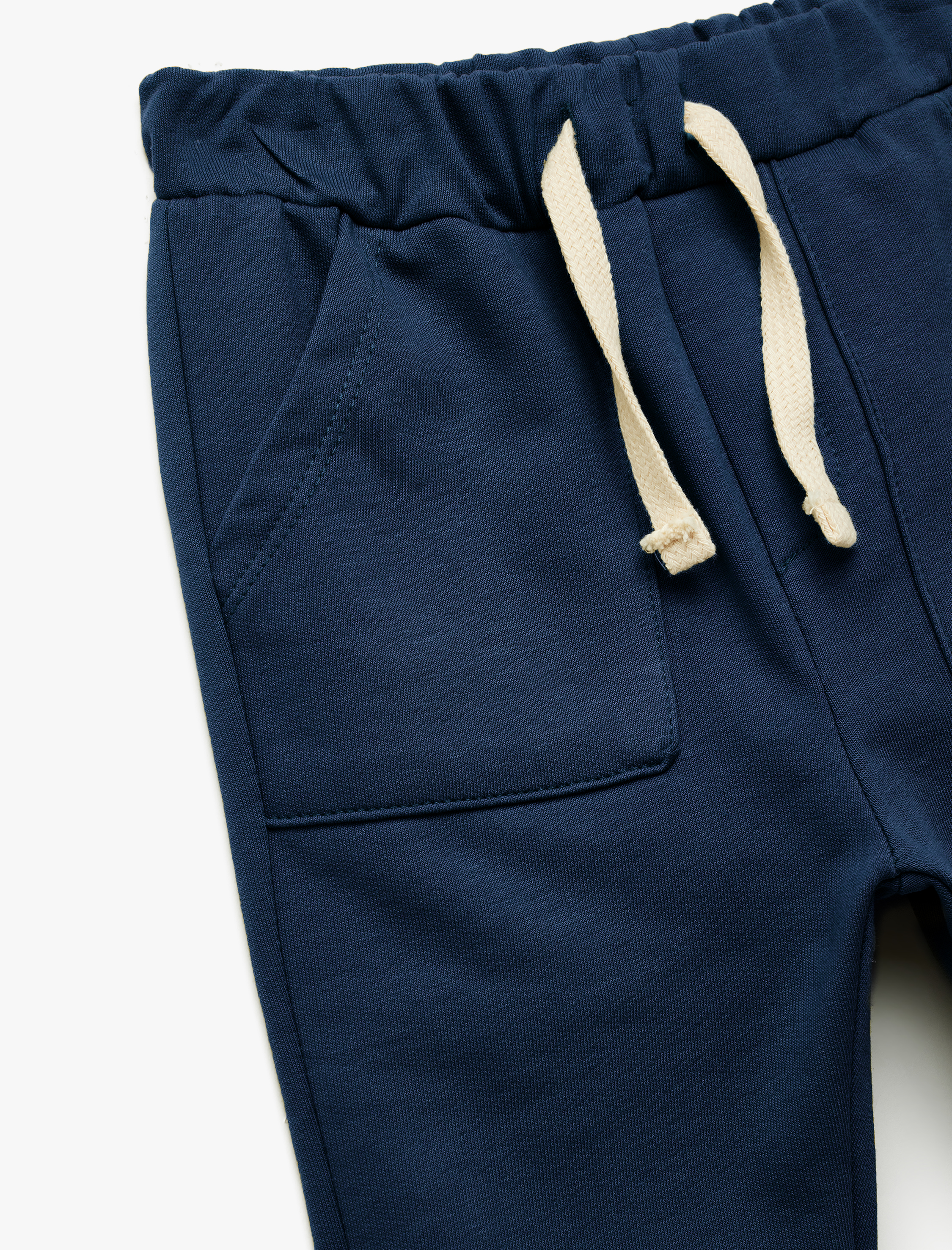  Erkek Bebek Cepli Beli Bağcıklı Pamuklu Şardonlu Jogger Eşofman Altı