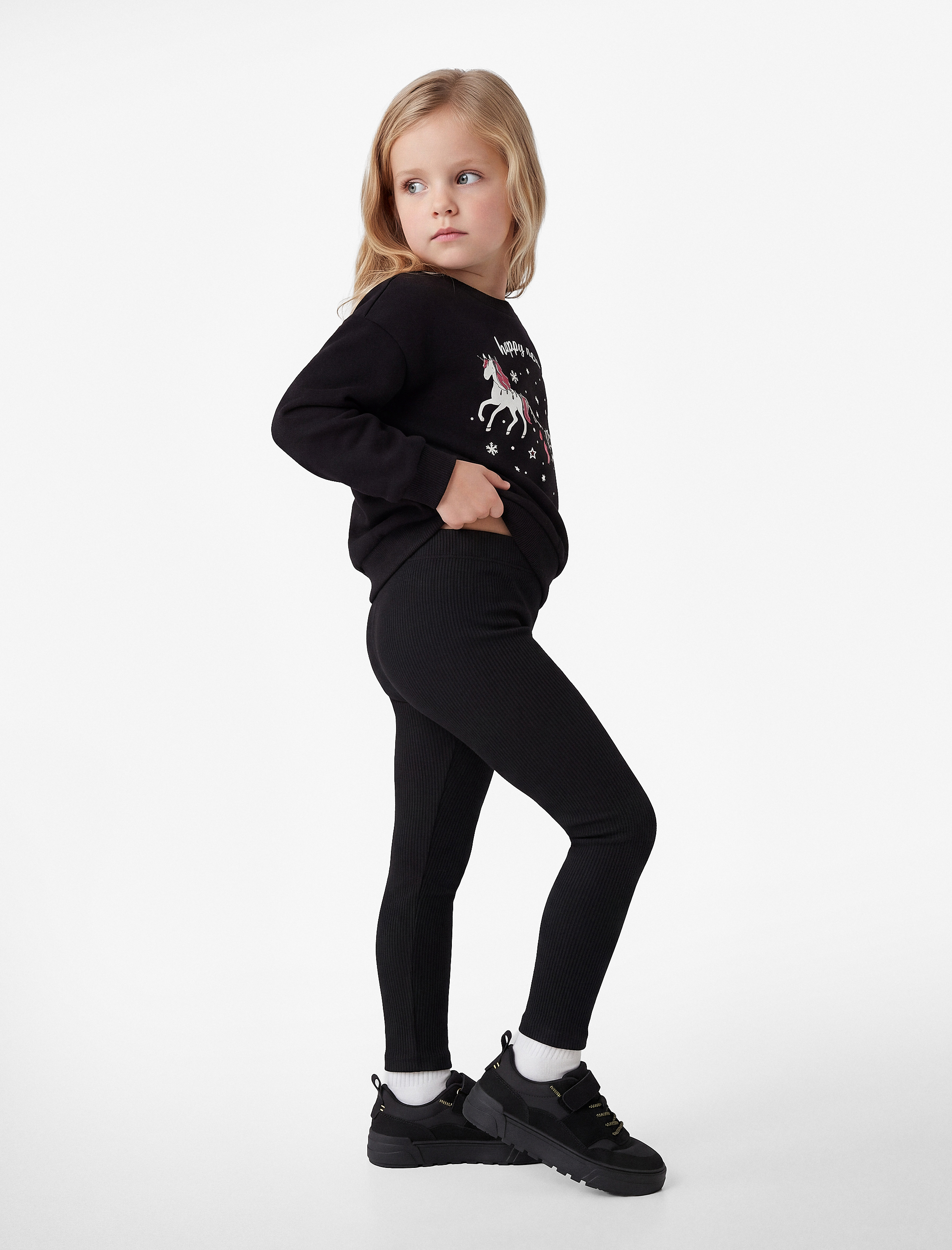  Kız Bebek Pamuklu Kaşkorse Ribanalı Basic Uzun Tayt