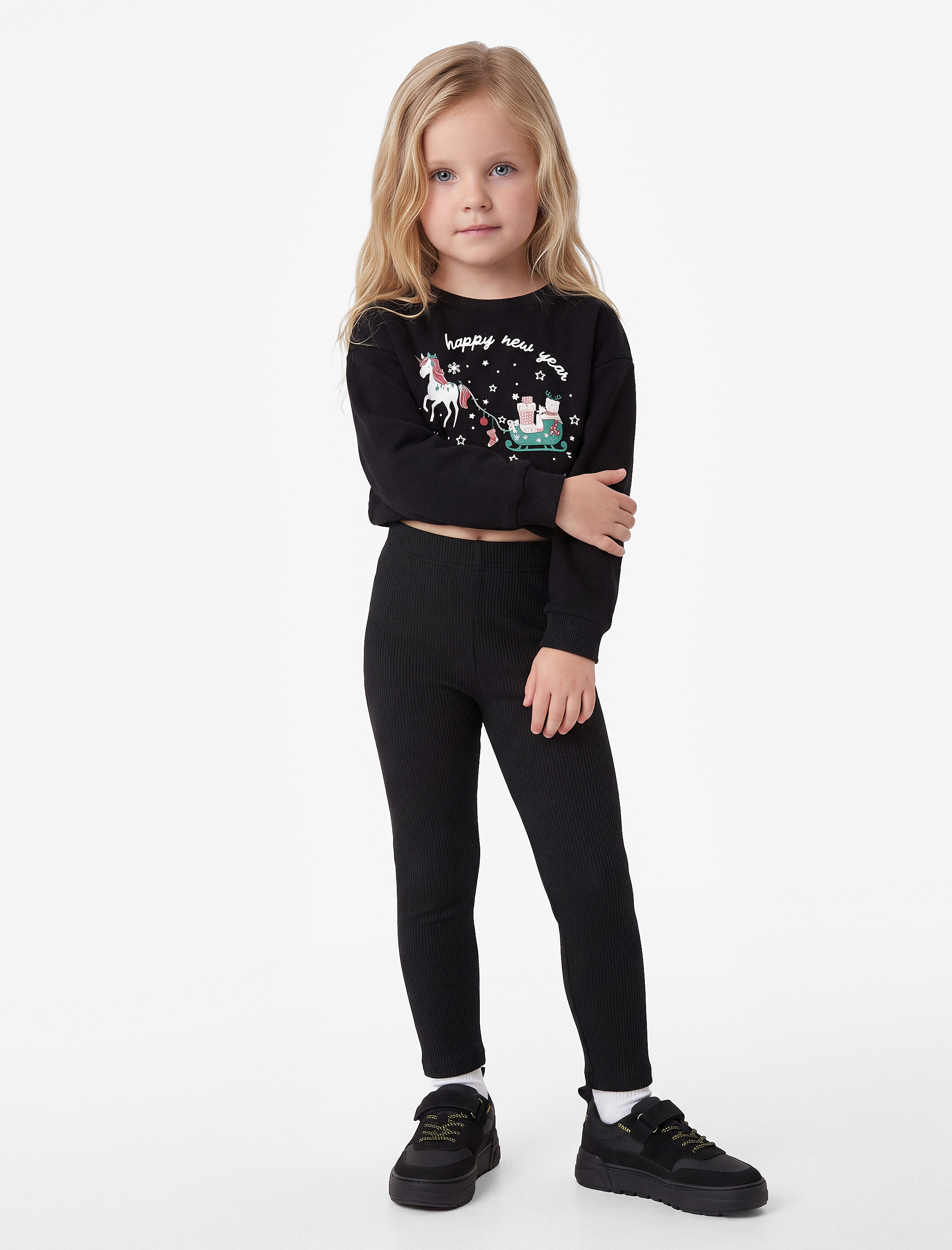  Kız Bebek Pamuklu Kaşkorse Ribanalı Basic Uzun Tayt