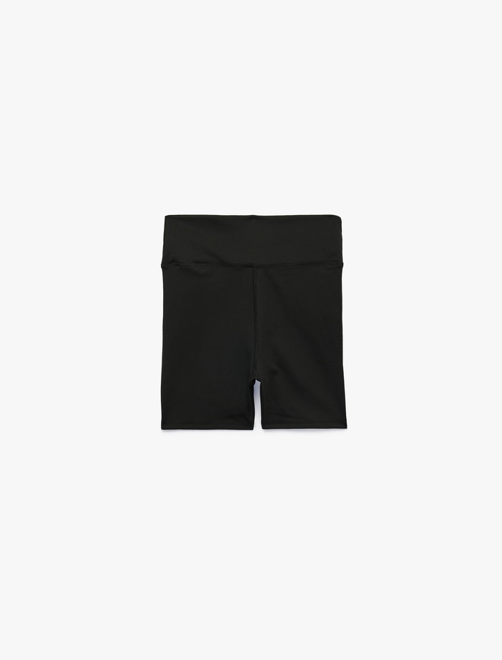  Yüksek Bel Slim Fit Baskılı Spor Biker Tayt