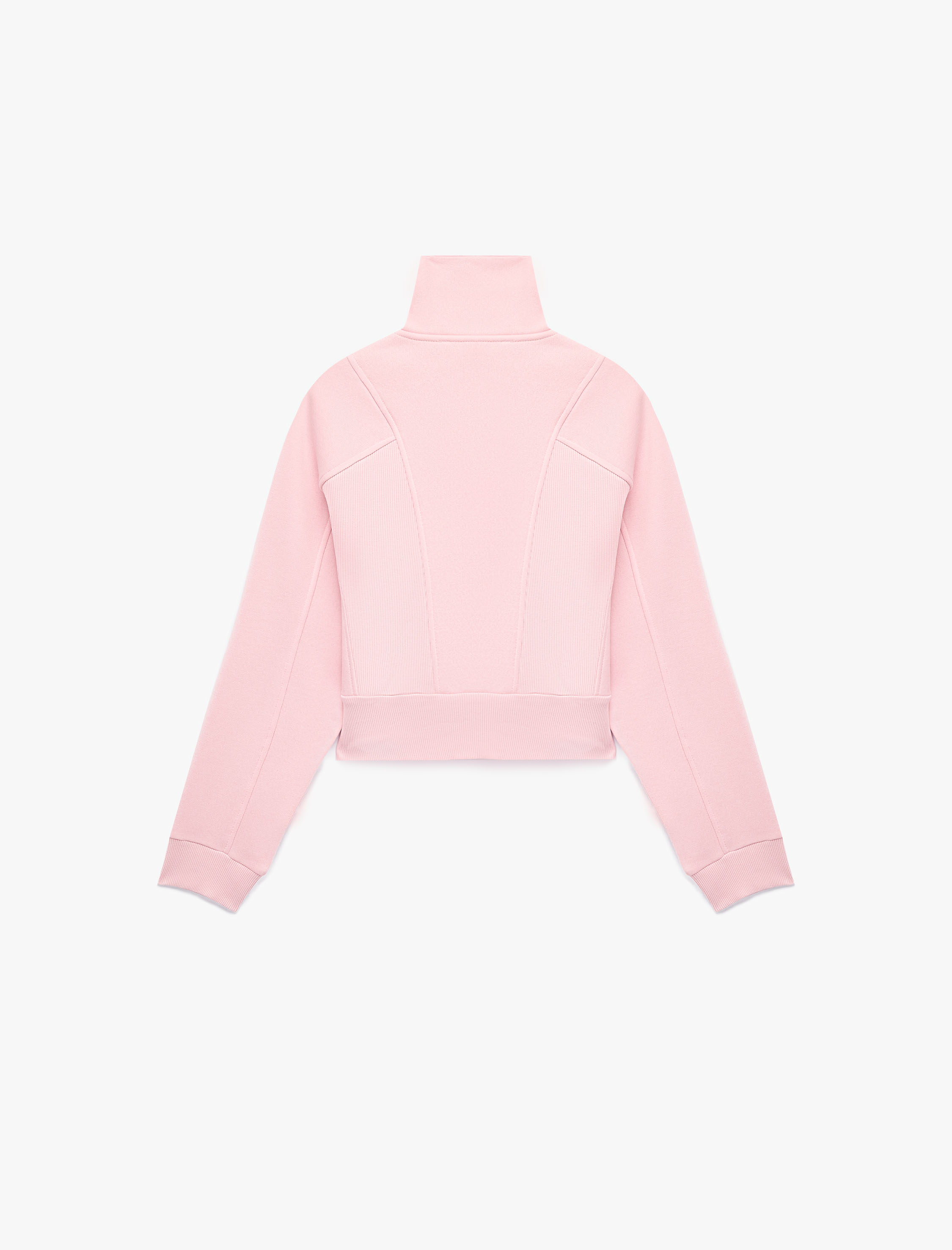   Balon Kol Fermuarlı Şardonlu Sweatshirt