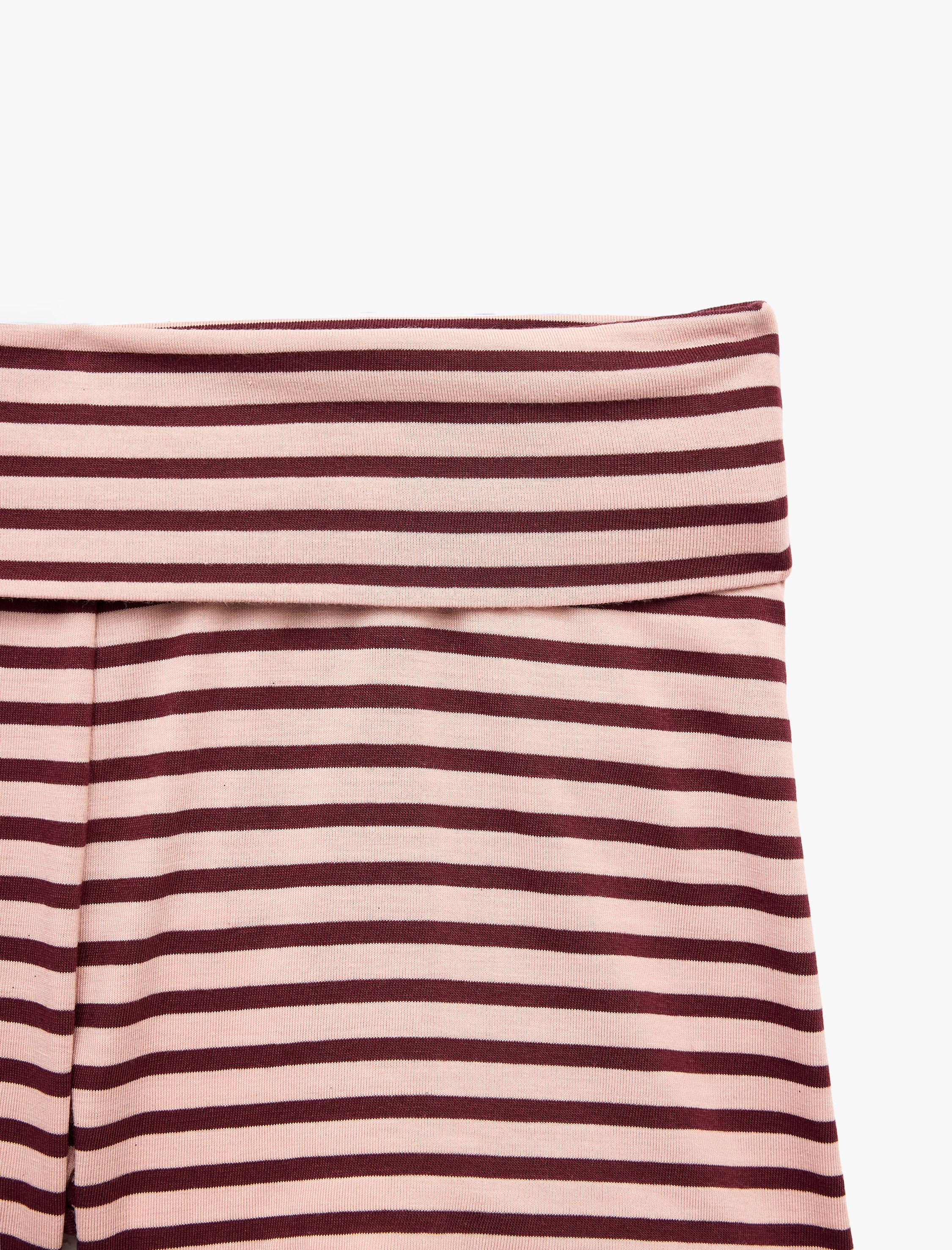   Yüksek Bel Rahat Kesim Çizgili Mini Şort Pijama Altı