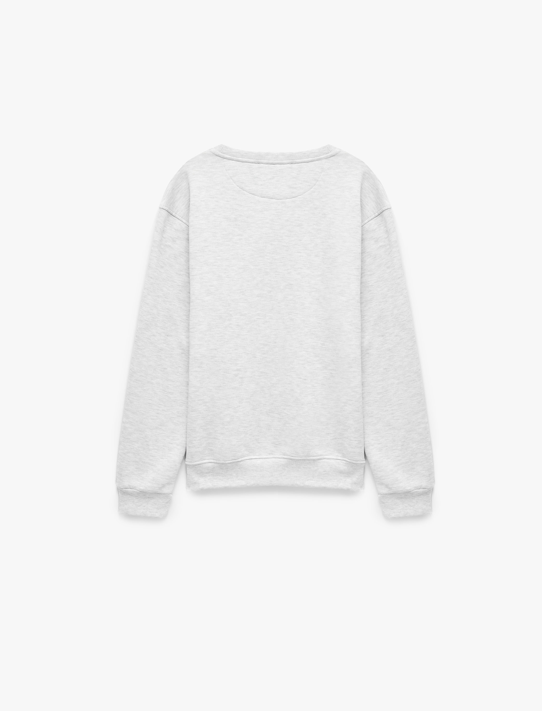   Pamuklu Uzun Kollu Şardonlu Bisiklet Yaka Erkek Basic Sweatshirt