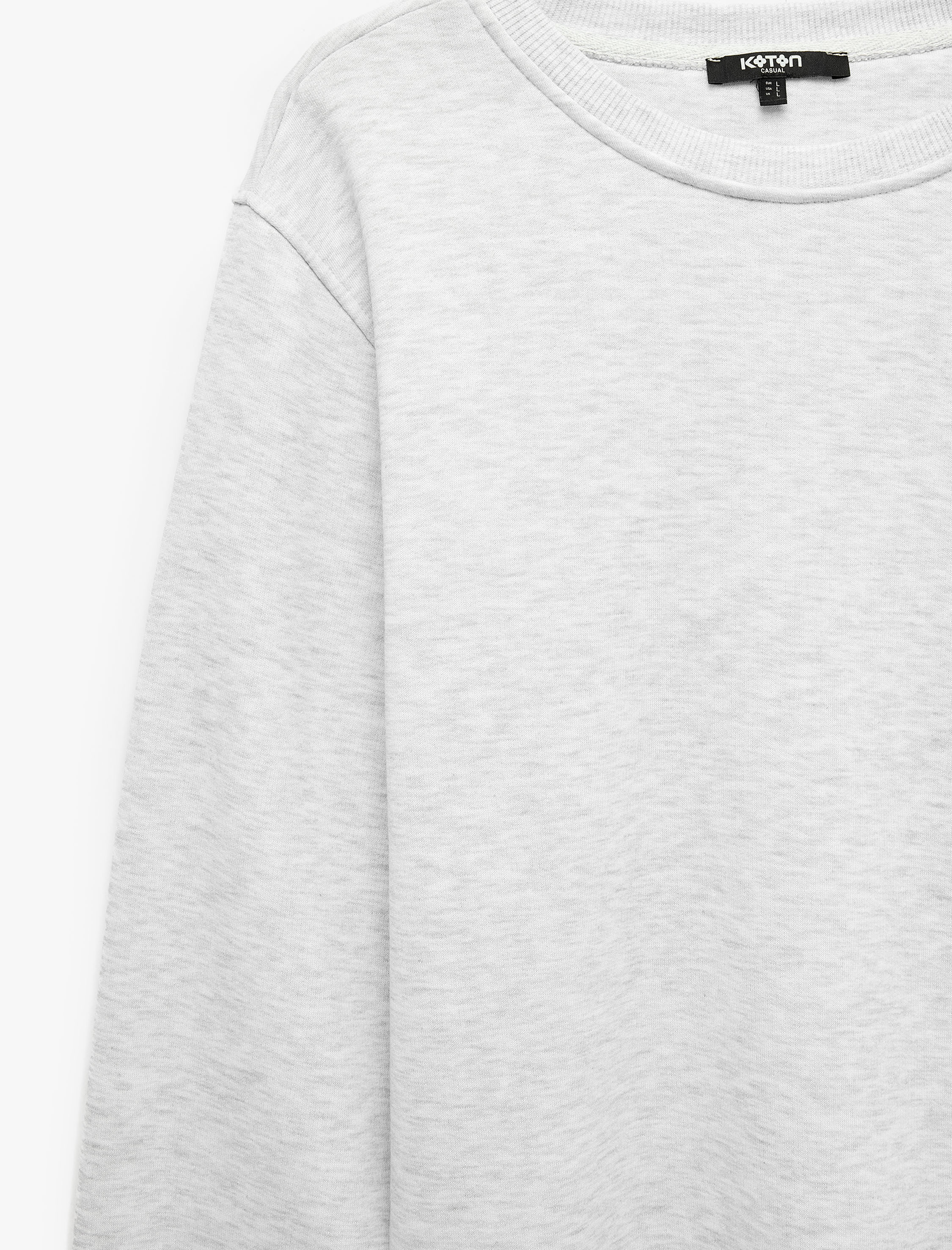   Pamuklu Uzun Kollu Şardonlu Bisiklet Yaka Erkek Basic Sweatshirt