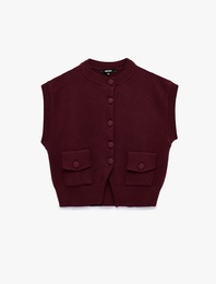 Cepli Boxy Fit Bisiklet Yaka Triko Yelek