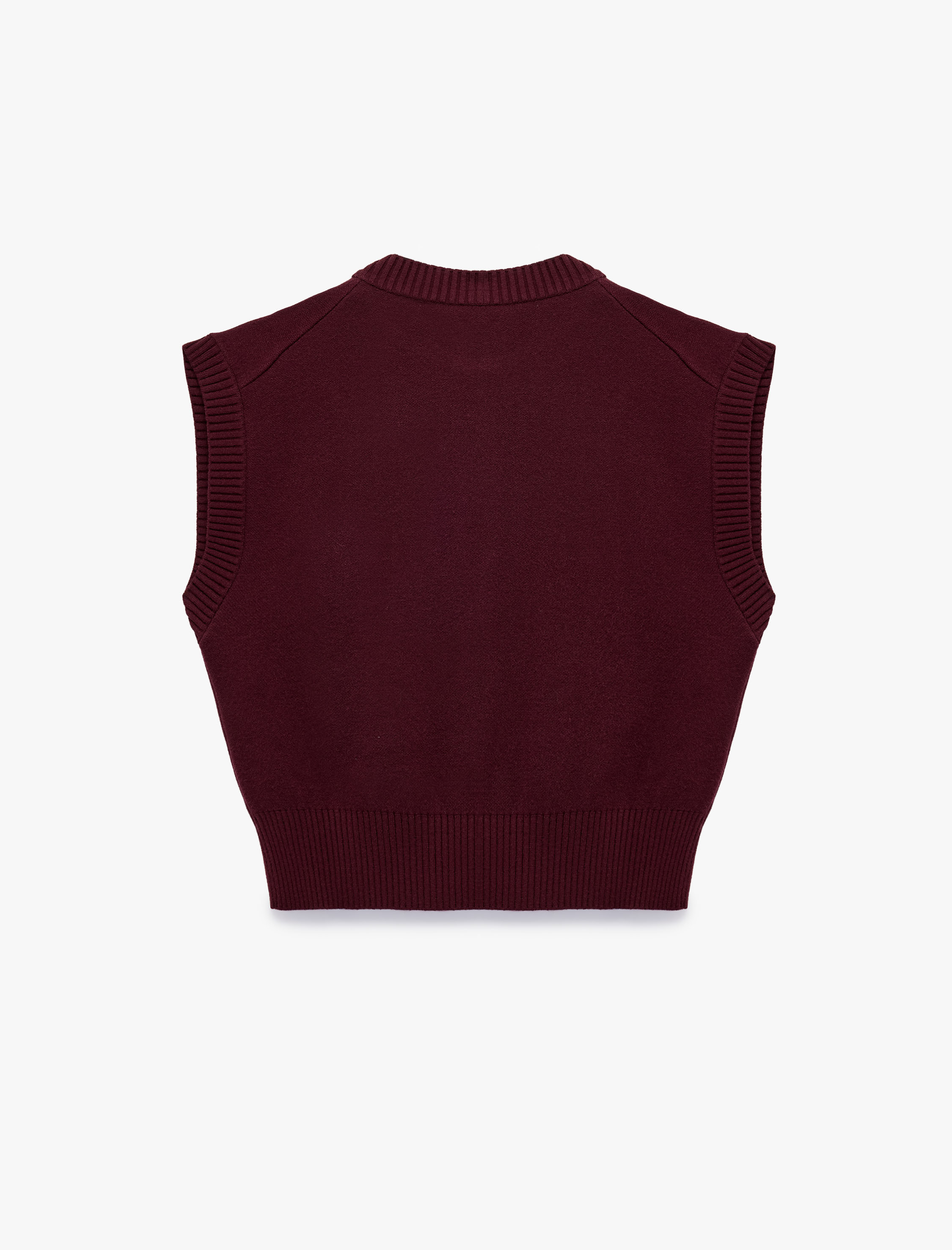   Cepli Boxy Fit Bisiklet Yaka Triko Yelek