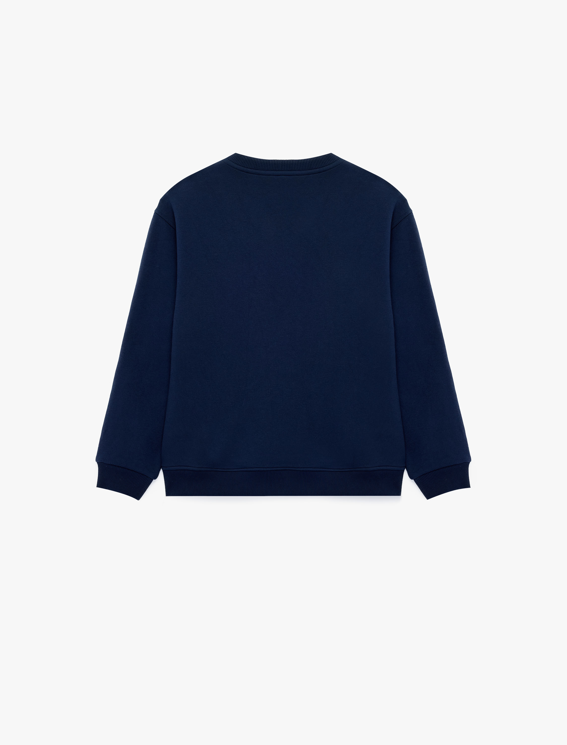 Erkek Çocuk Baskılı Bisiklet Yaka Şardonlu Uzun Kollu Sweatshirt