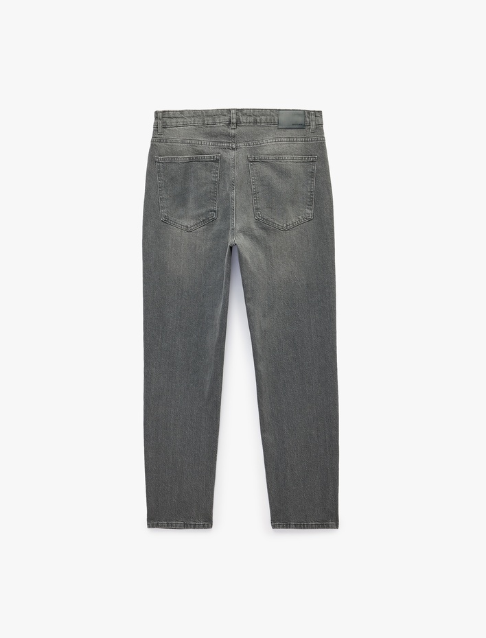  Normal Bel Beş Cepli Pamuklu Tapered Fit Jean Pantolon